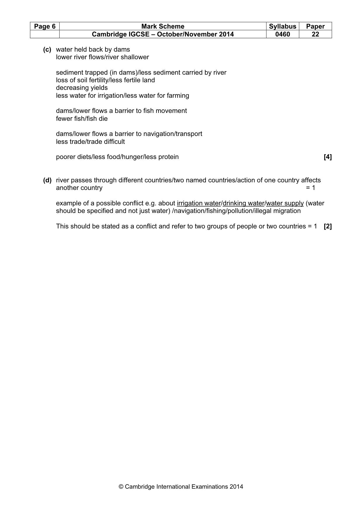 Mark scheme, page 6 of 6