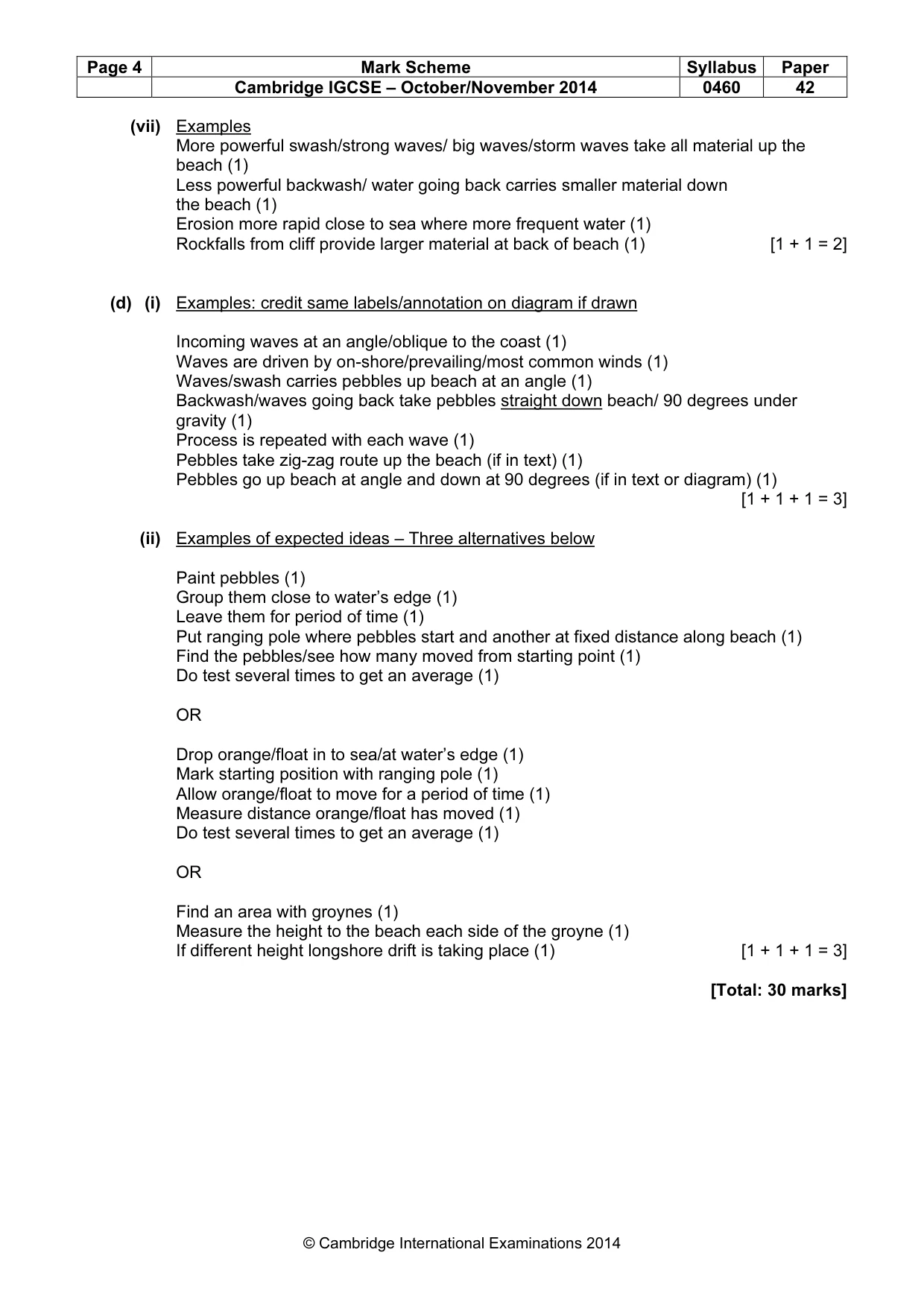 Mark scheme, page 4 of 8