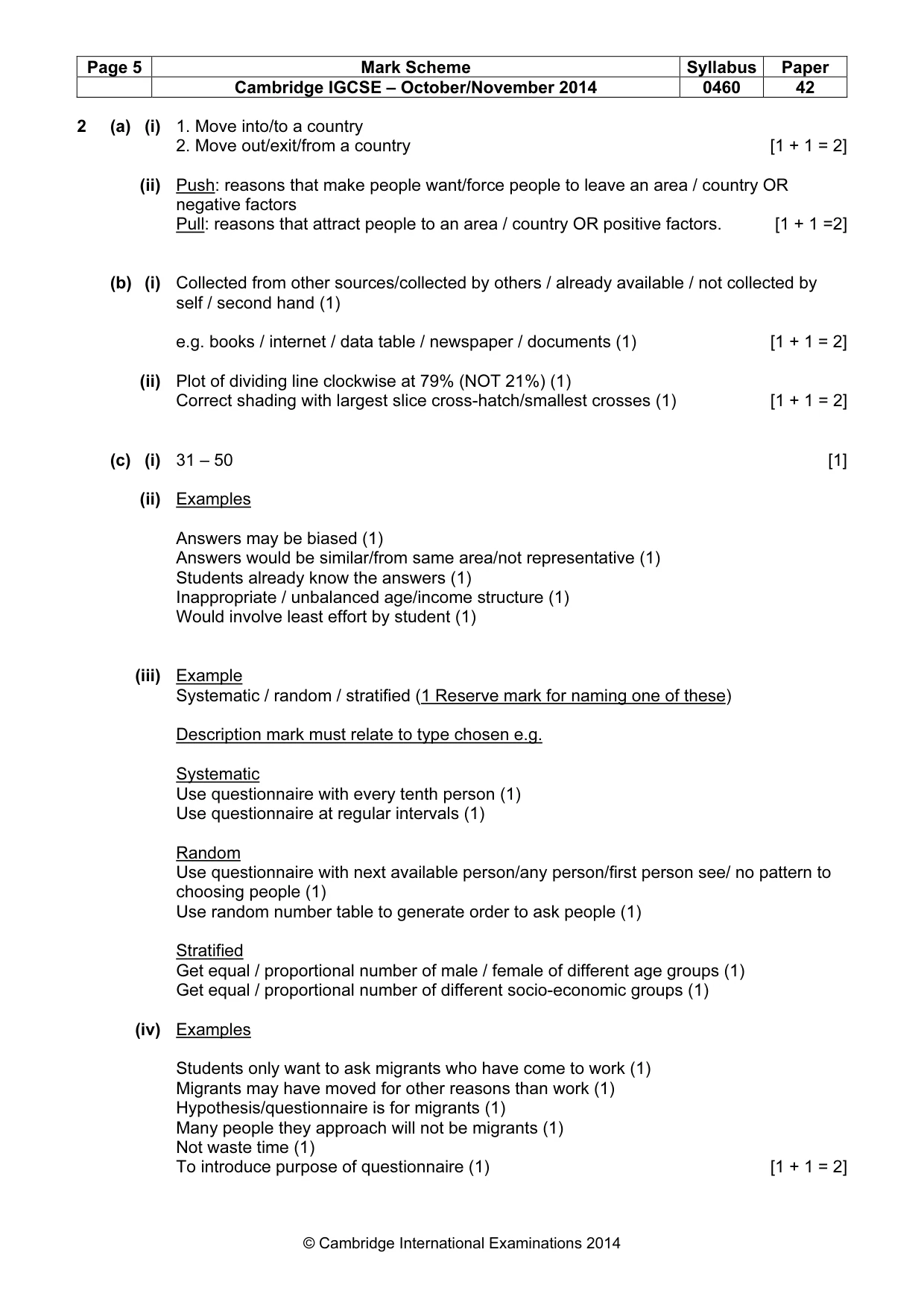 Mark scheme, page 5 of 8