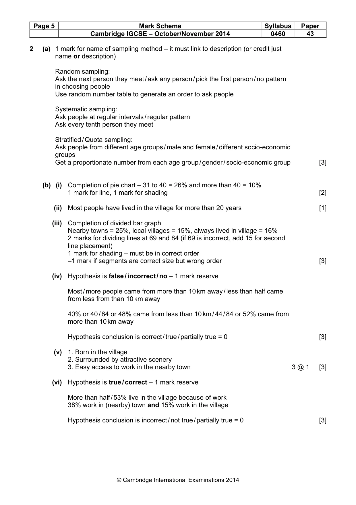 Mark scheme, page 5 of 6