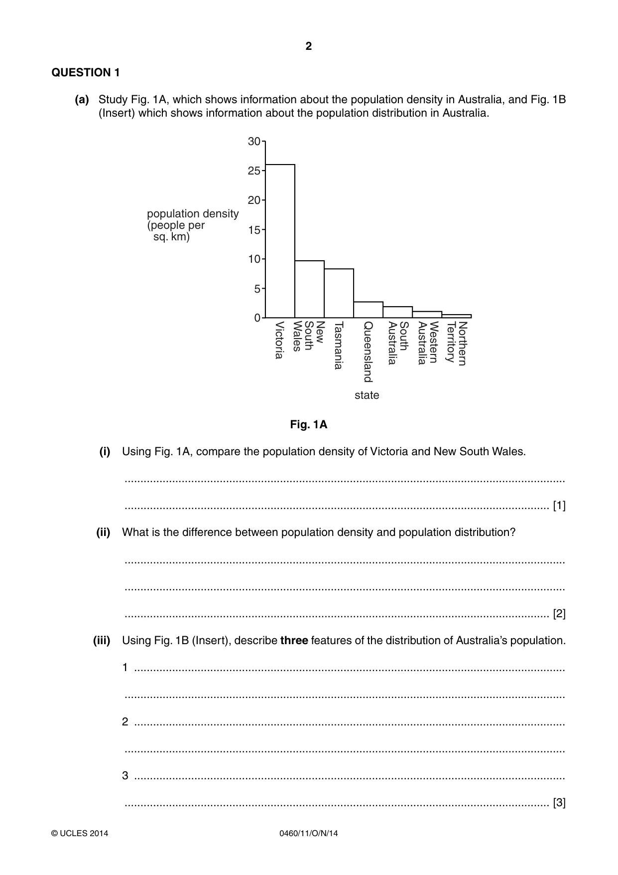 Cambridge IGCSE Geography 0460 2014 Oct/Nov Paper 1 · Variant 1 question paper, page 2 of 28