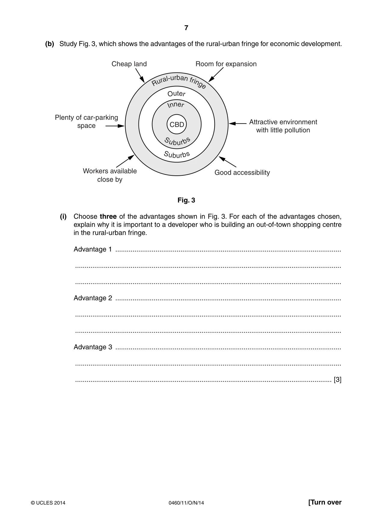 Cambridge IGCSE Geography 0460 2014 Oct/Nov Paper 1 · Variant 1 question paper, page 7 of 28