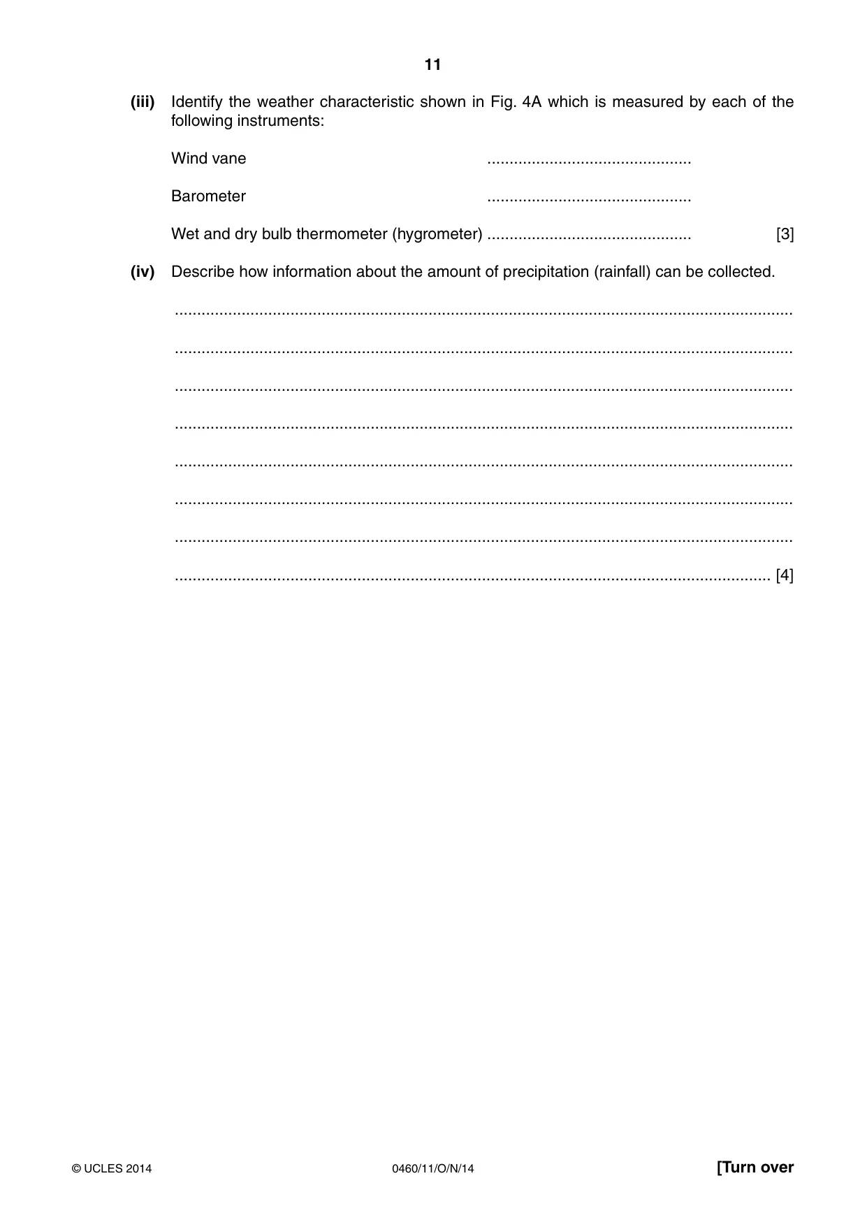 Cambridge IGCSE Geography 0460 2014 Oct/Nov Paper 1 · Variant 1 question paper, page 11 of 28