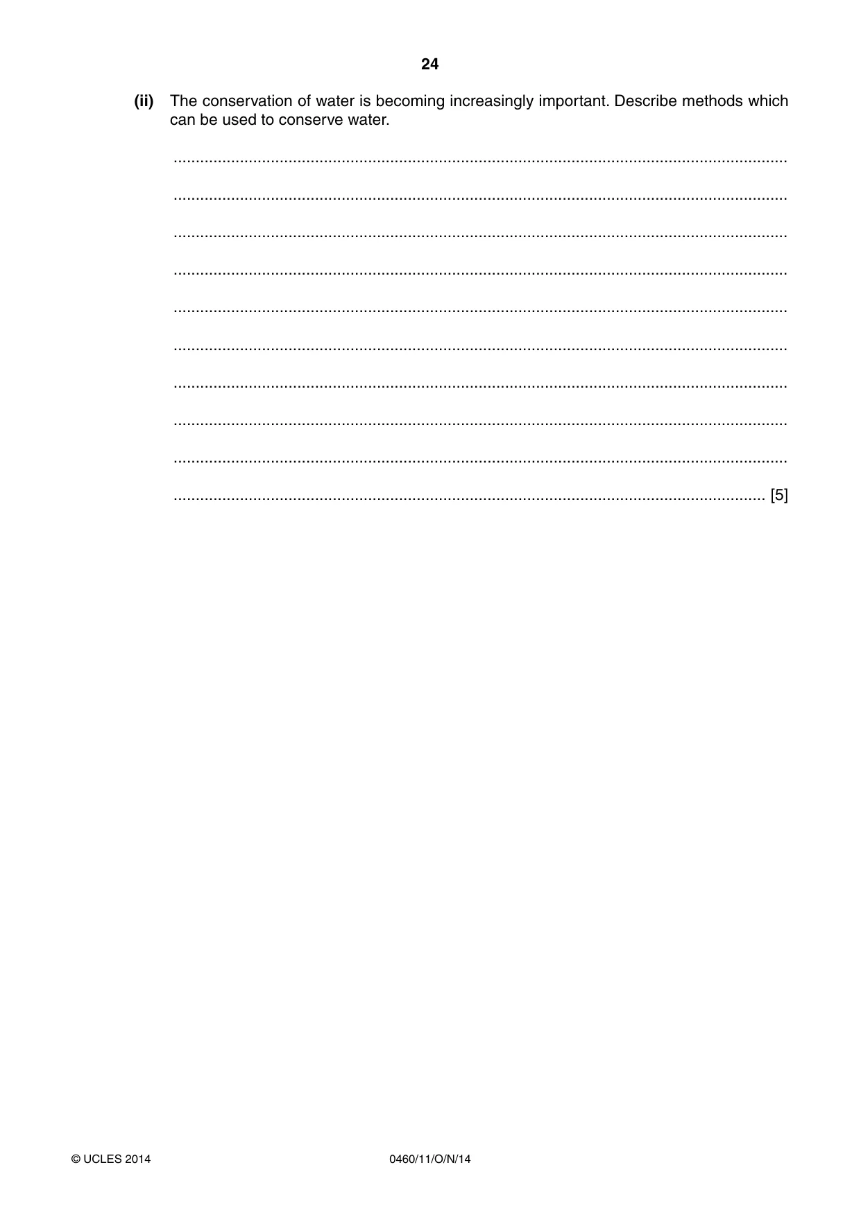 Cambridge IGCSE Geography 0460 2014 Oct/Nov Paper 1 · Variant 1 question paper, page 24 of 28