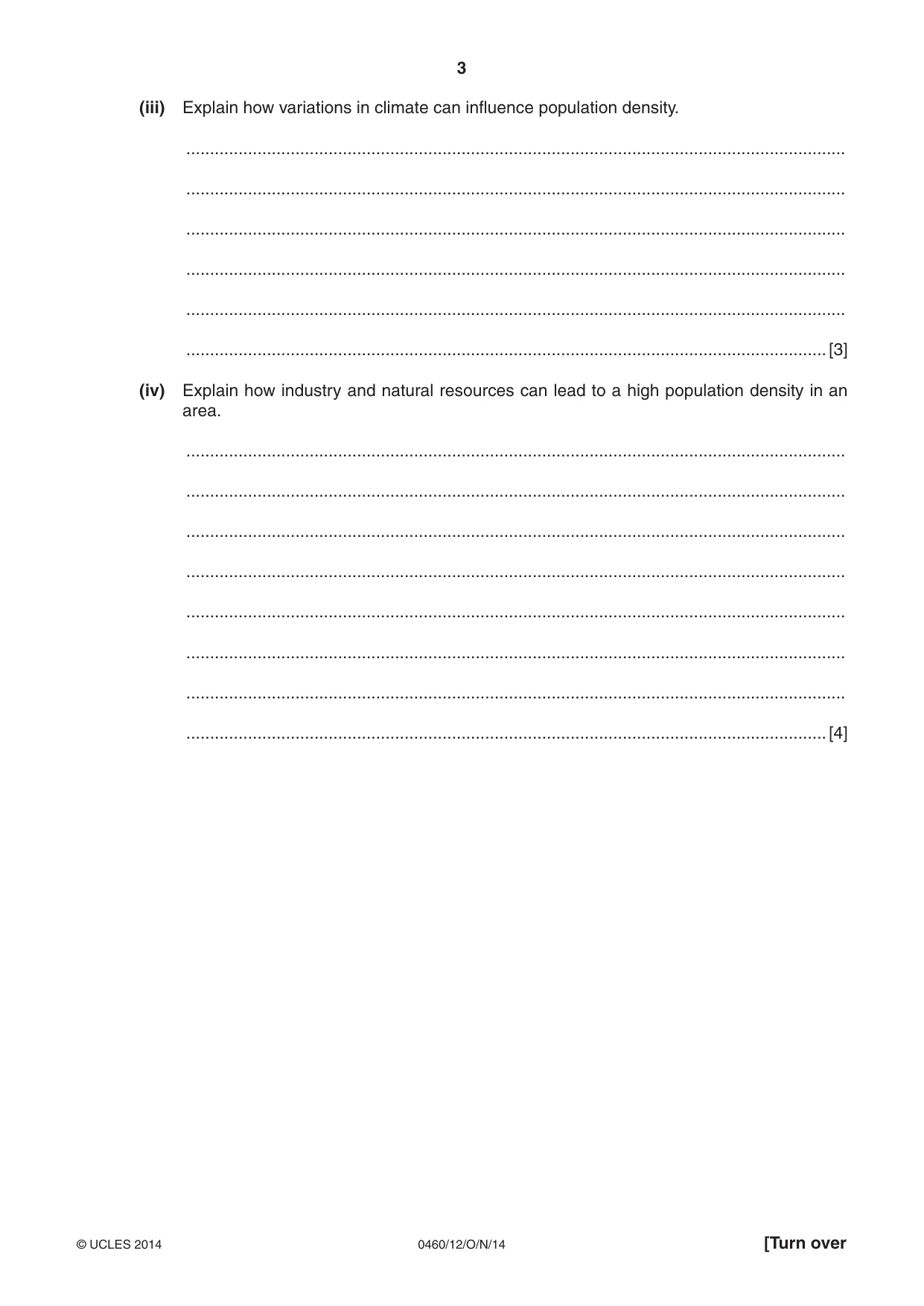 Cambridge IGCSE Geography 0460 2014 Oct/Nov Paper 1 · Variant 2 question paper, page 3 of 28