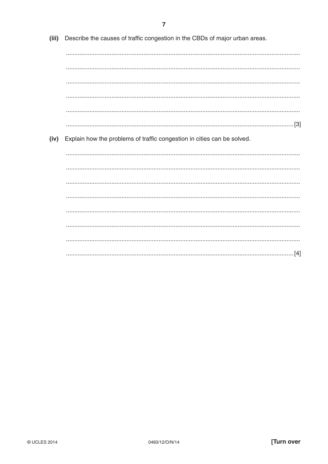 Cambridge IGCSE Geography 0460 2014 Oct/Nov Paper 1 · Variant 2 question paper, page 7 of 28