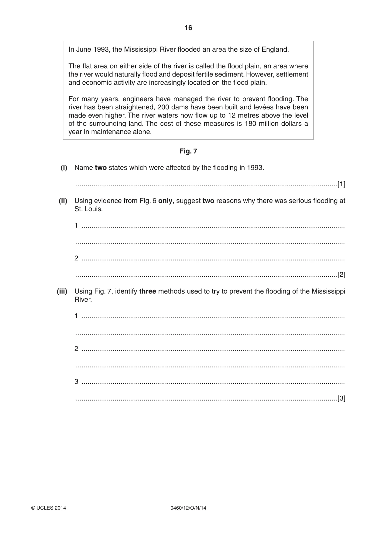 Cambridge IGCSE Geography 0460 2014 Oct/Nov Paper 1 · Variant 2 question paper, page 16 of 28