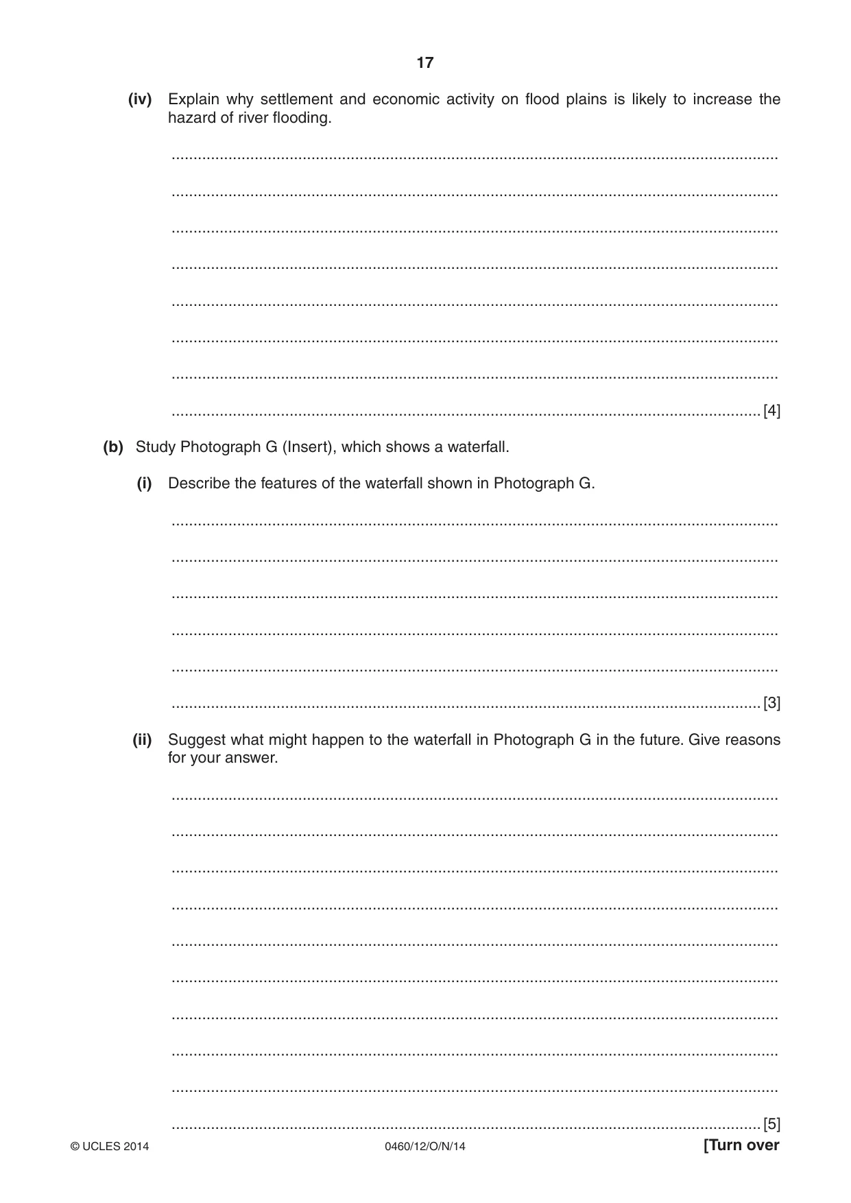 Cambridge IGCSE Geography 0460 2014 Oct/Nov Paper 1 · Variant 2 question paper, page 17 of 28