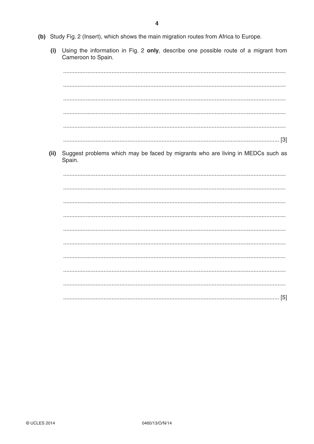 Cambridge IGCSE Geography 0460 2014 Oct/Nov Paper 1 · Variant 3 question paper, page 4 of 28