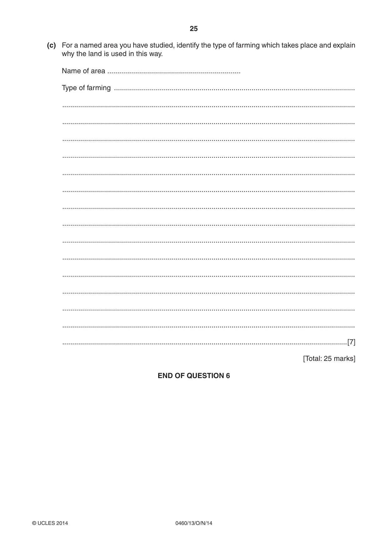 Cambridge IGCSE Geography 0460 2014 Oct/Nov Paper 1 · Variant 3 question paper, page 25 of 28