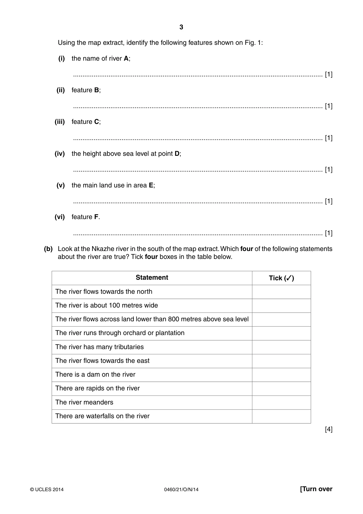 Cambridge IGCSE Geography 0460 2014 Oct/Nov Paper 2 · Variant 1 question paper, page 3 of 16