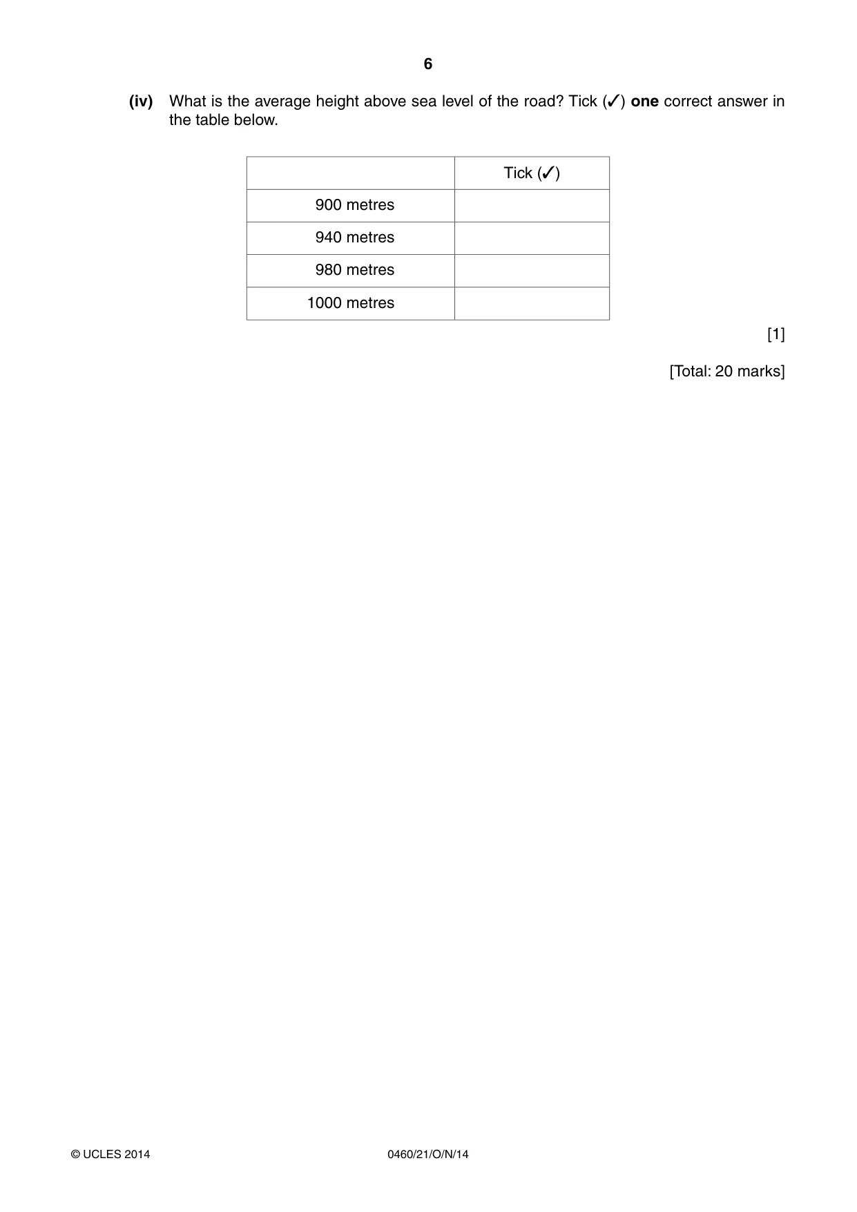Cambridge IGCSE Geography 0460 2014 Oct/Nov Paper 2 · Variant 1 question paper, page 6 of 16