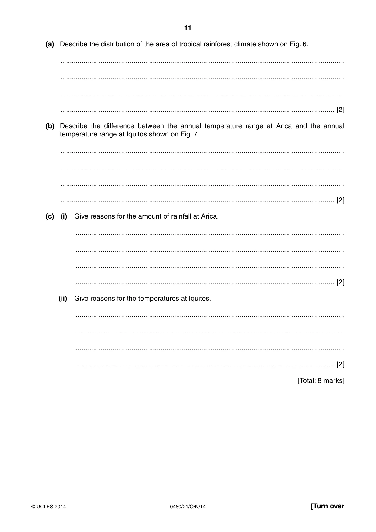 Cambridge IGCSE Geography 0460 2014 Oct/Nov Paper 2 · Variant 1 question paper, page 11 of 16
