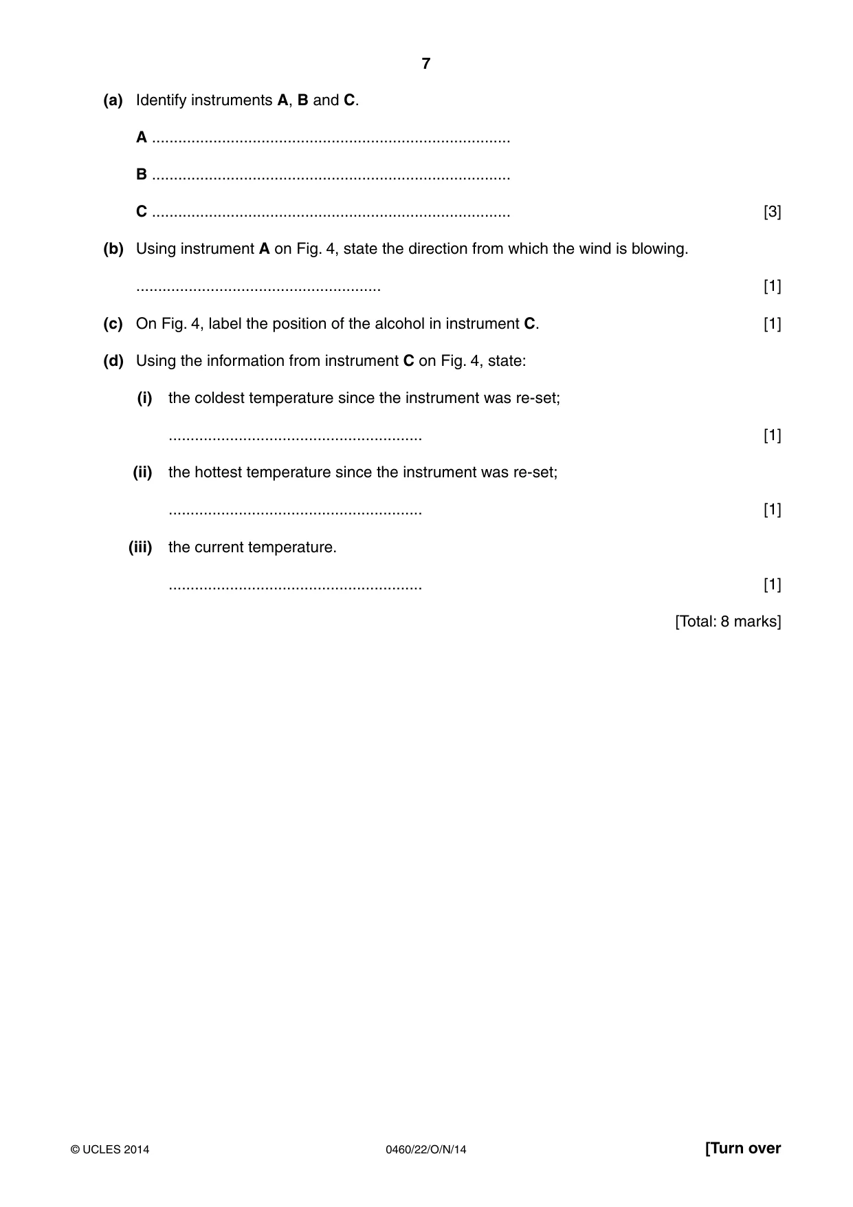 Cambridge IGCSE Geography 0460 2014 Oct/Nov Paper 2 · Variant 2 question paper, page 7 of 16