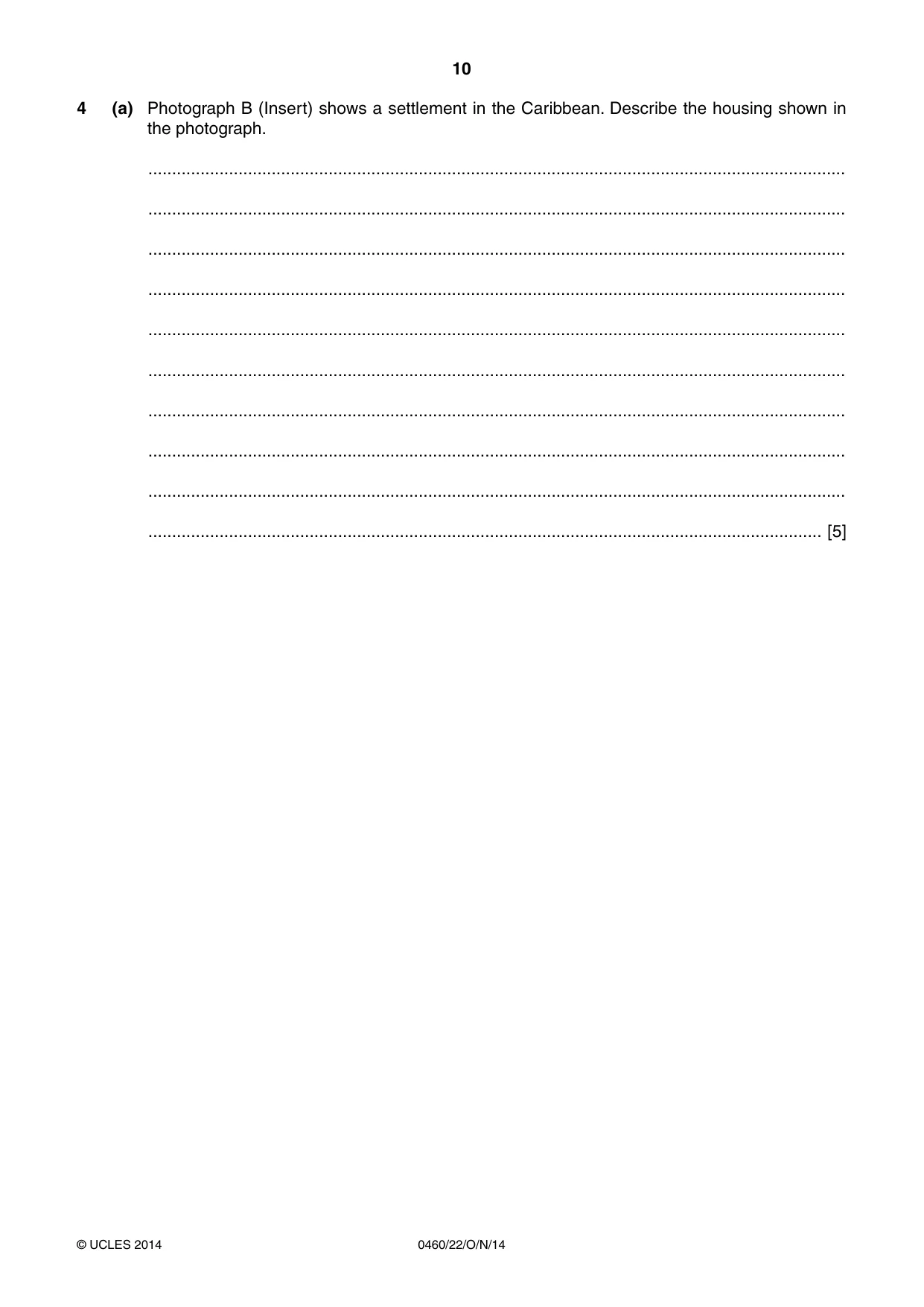 Cambridge IGCSE Geography 0460 2014 Oct/Nov Paper 2 · Variant 2 question paper, page 10 of 16