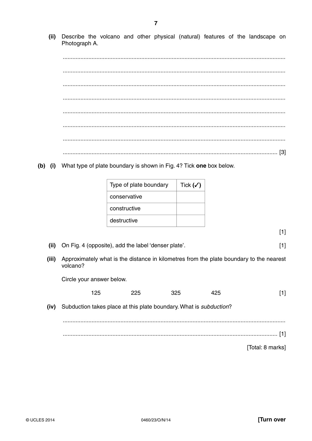 Cambridge IGCSE Geography 0460 2014 Oct/Nov Paper 2 · Variant 3 question paper, page 7 of 16