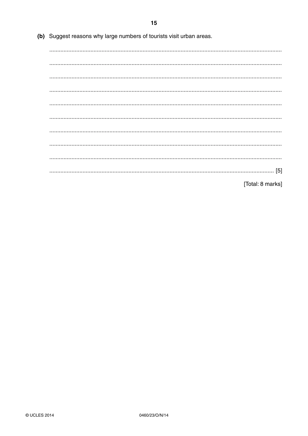 Cambridge IGCSE Geography 0460 2014 Oct/Nov Paper 2 · Variant 3 question paper, page 15 of 16