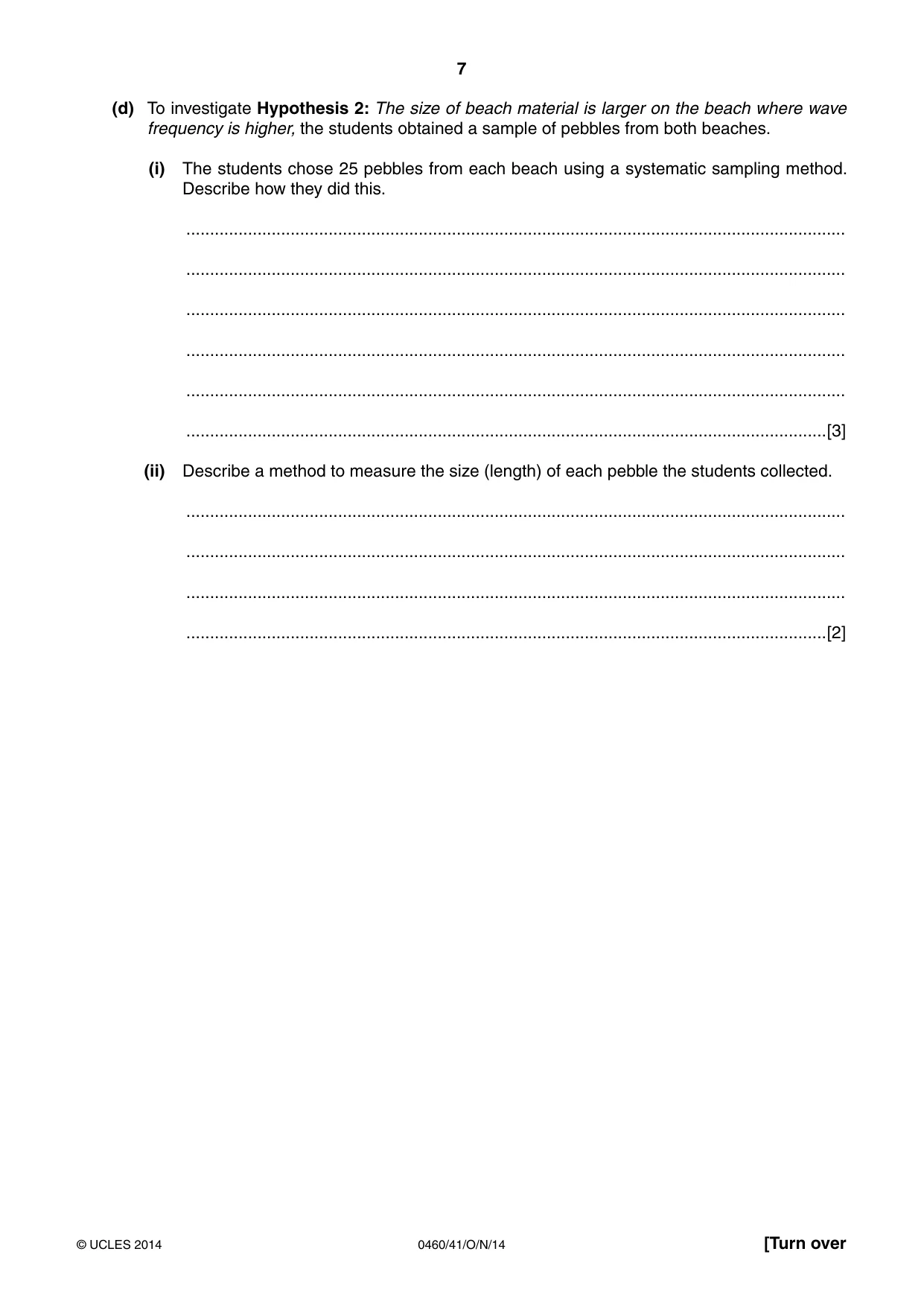 Cambridge IGCSE Geography 0460 2014 Oct/Nov Paper 4 · Variant 1 question paper, page 7 of 16
