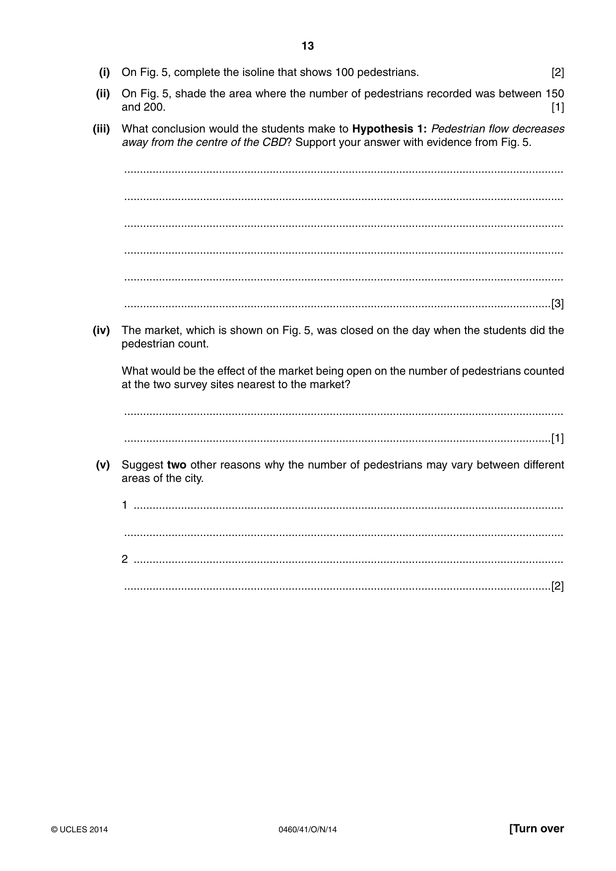 Cambridge IGCSE Geography 0460 2014 Oct/Nov Paper 4 · Variant 1 question paper, page 13 of 16