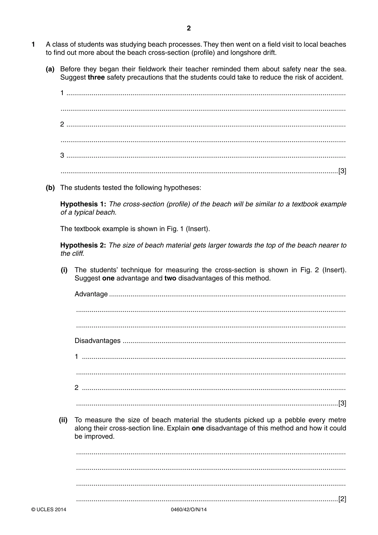 Cambridge IGCSE Geography 0460 2014 Oct/Nov Paper 4 · Variant 2 question paper, page 2 of 12