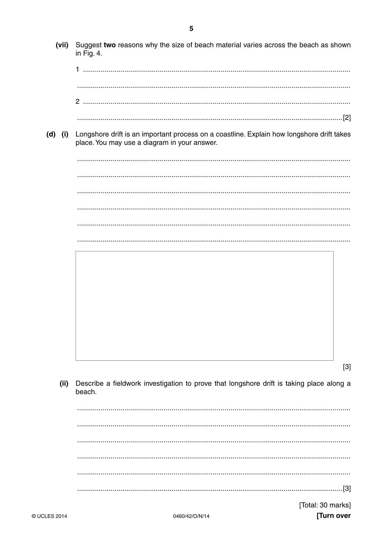 Cambridge IGCSE Geography 0460 2014 Oct/Nov Paper 4 · Variant 2 question paper, page 5 of 12