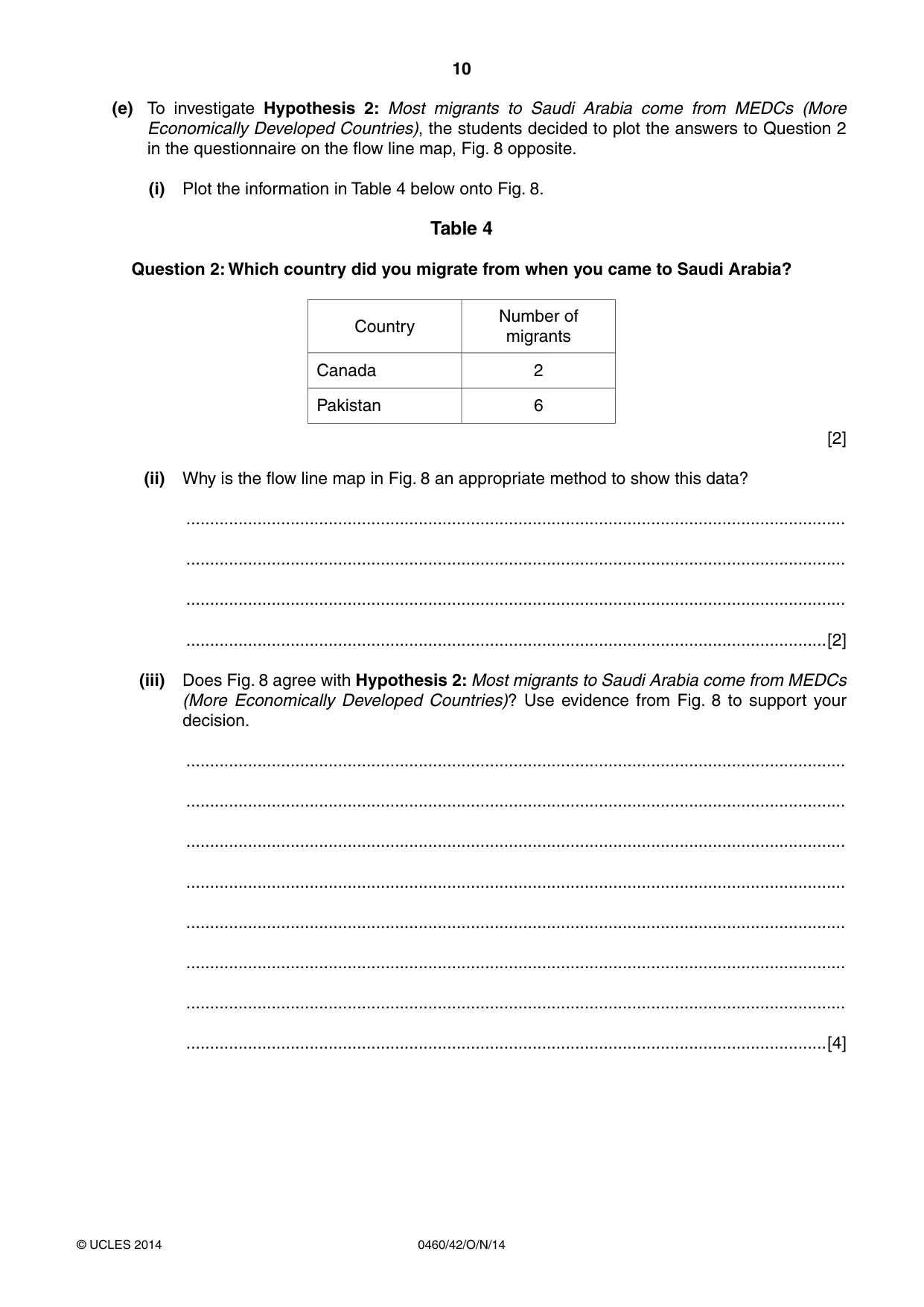 Cambridge IGCSE Geography 0460 2014 Oct/Nov Paper 4 · Variant 2 question paper, page 10 of 12