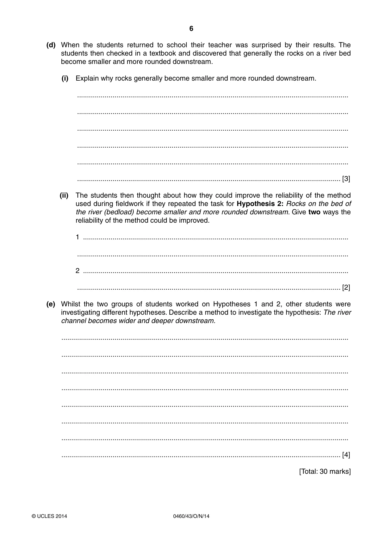Cambridge IGCSE Geography 0460 2014 Oct/Nov Paper 4 · Variant 3 question paper, page 6 of 16