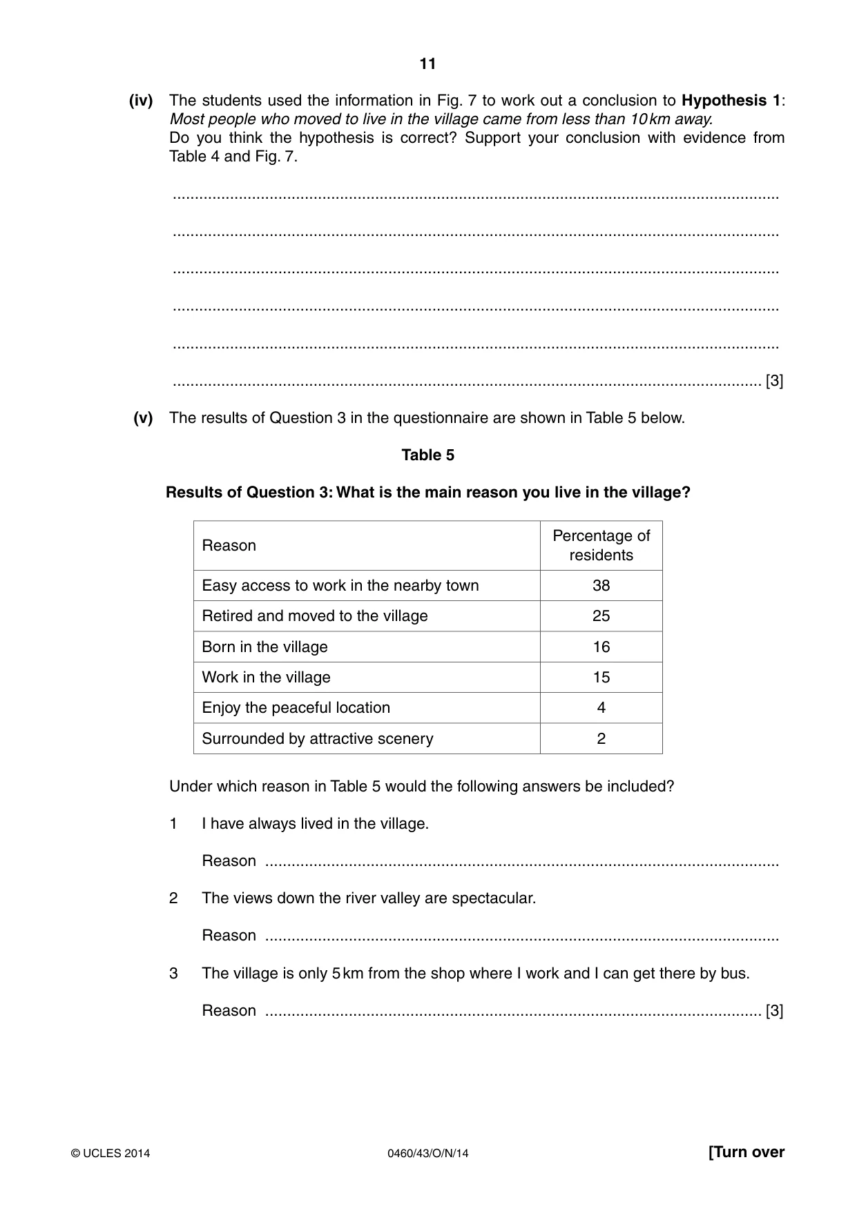 Cambridge IGCSE Geography 0460 2014 Oct/Nov Paper 4 · Variant 3 question paper, page 11 of 16