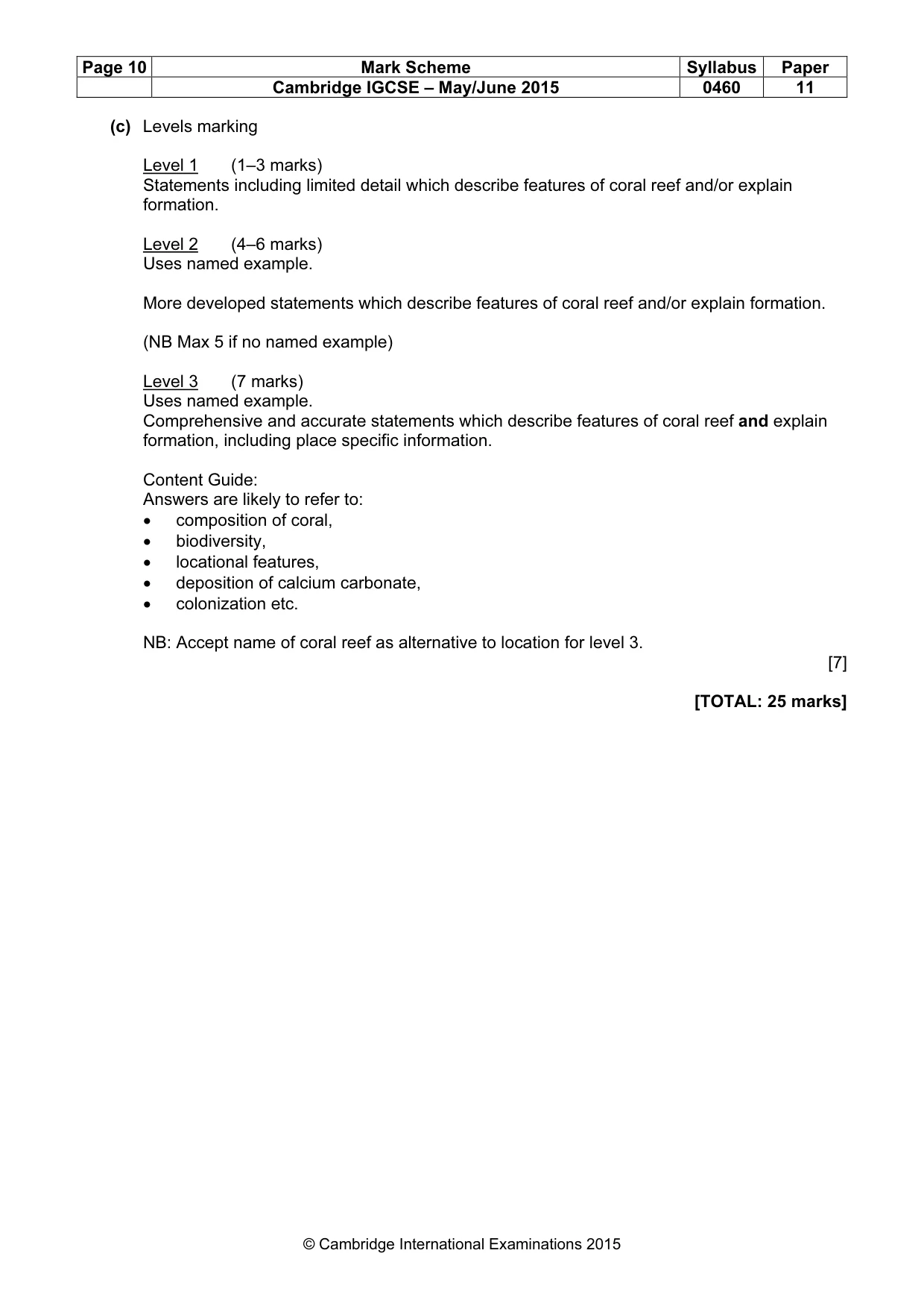 Mark scheme, page 10 of 14