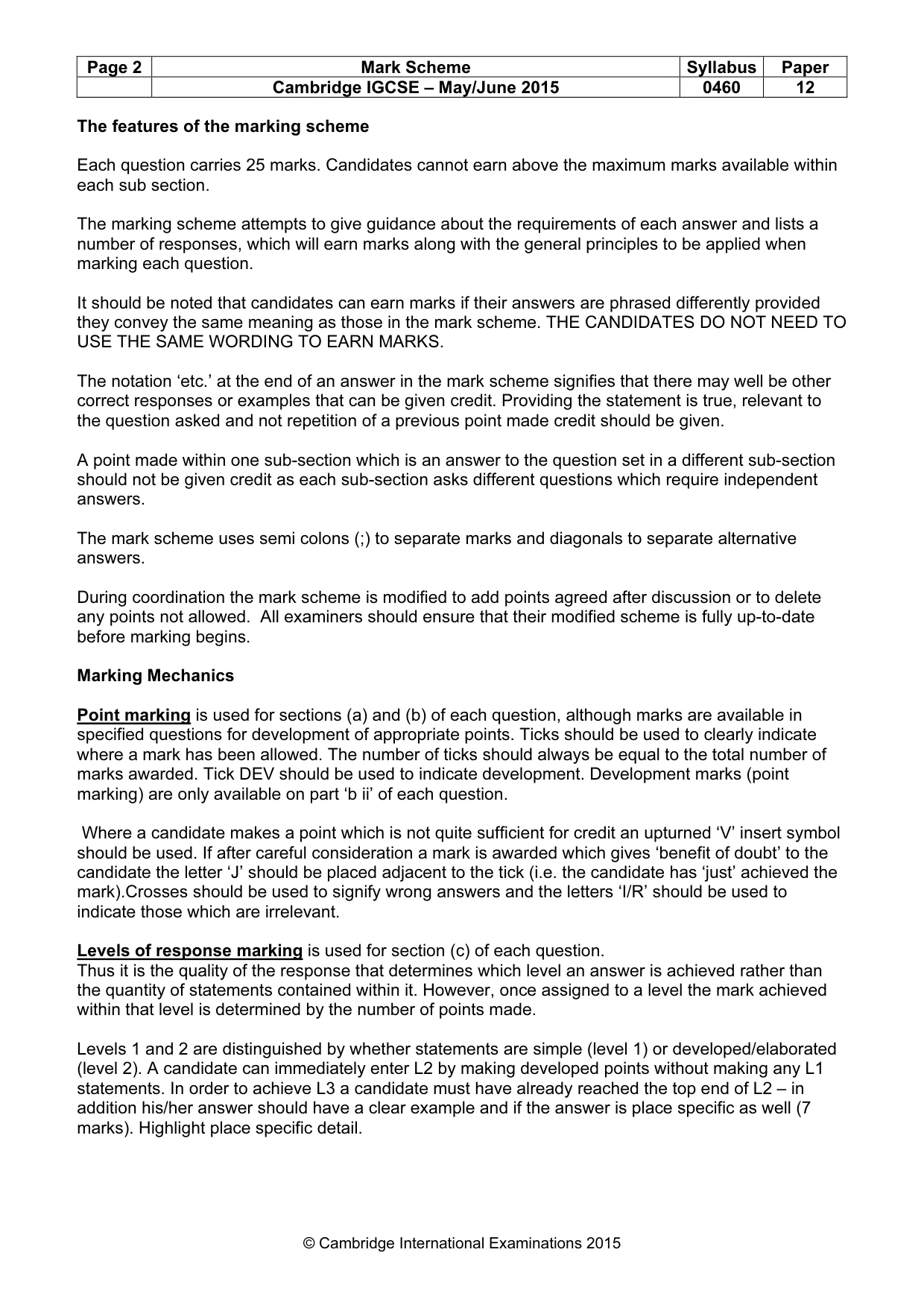 Mark scheme, page 2 of 22