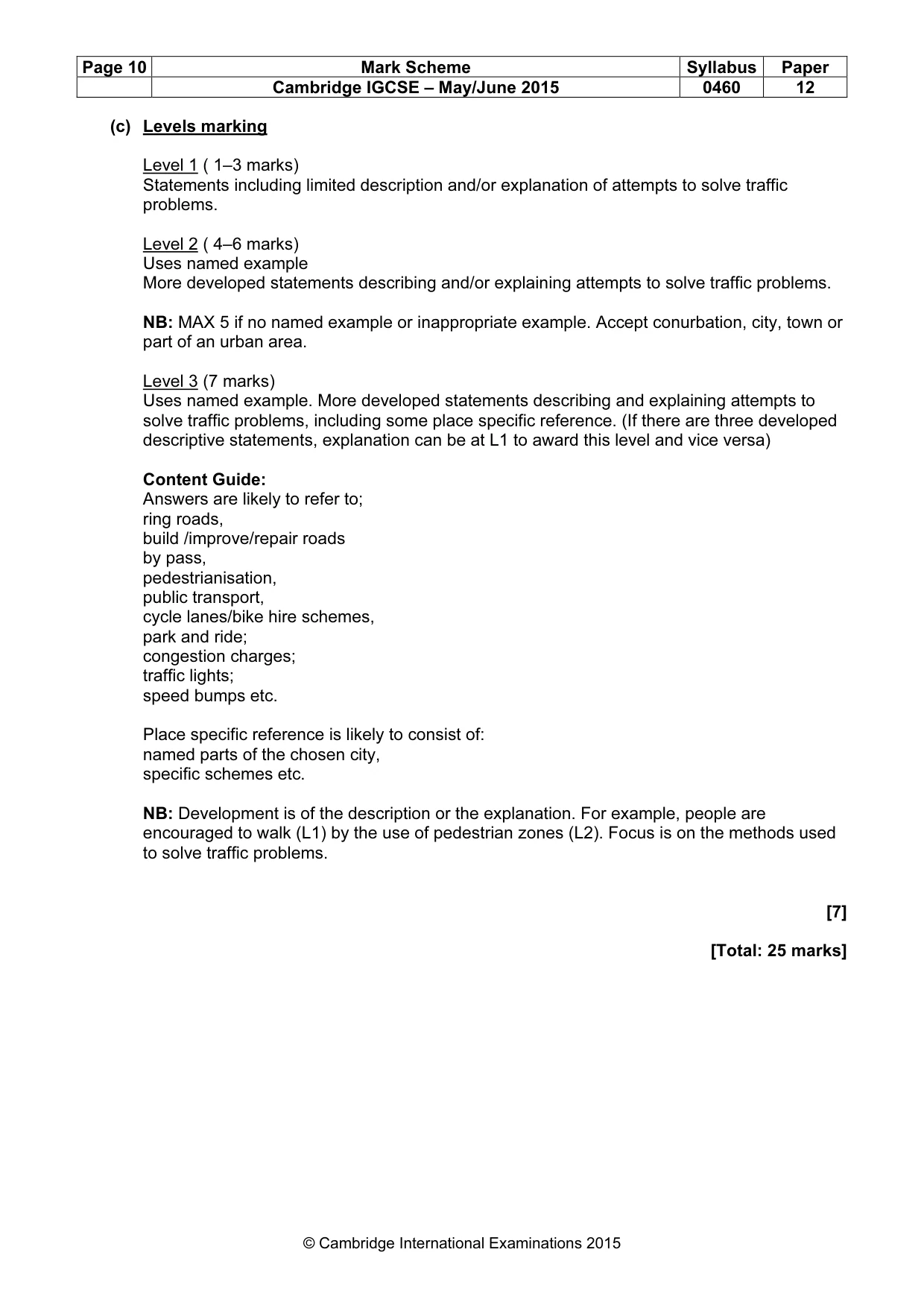 Mark scheme, page 10 of 22