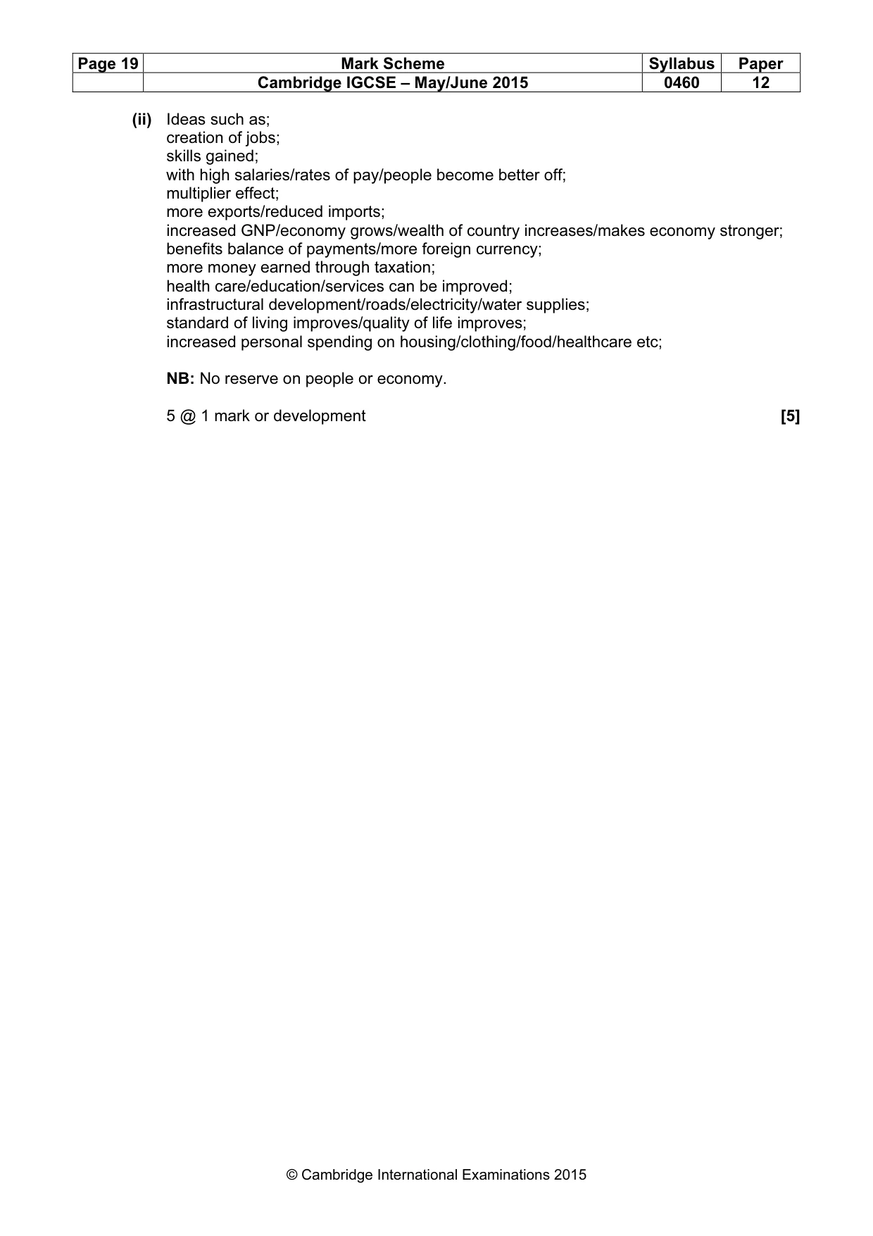 Mark scheme, page 19 of 22