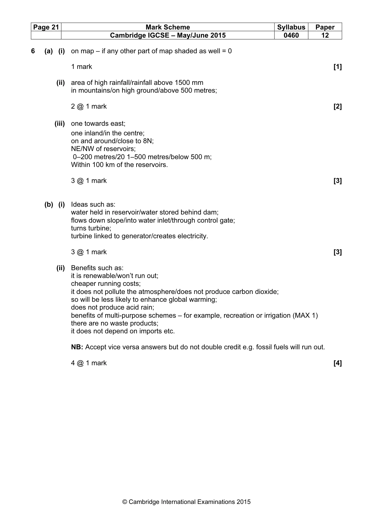 Mark scheme, page 21 of 22