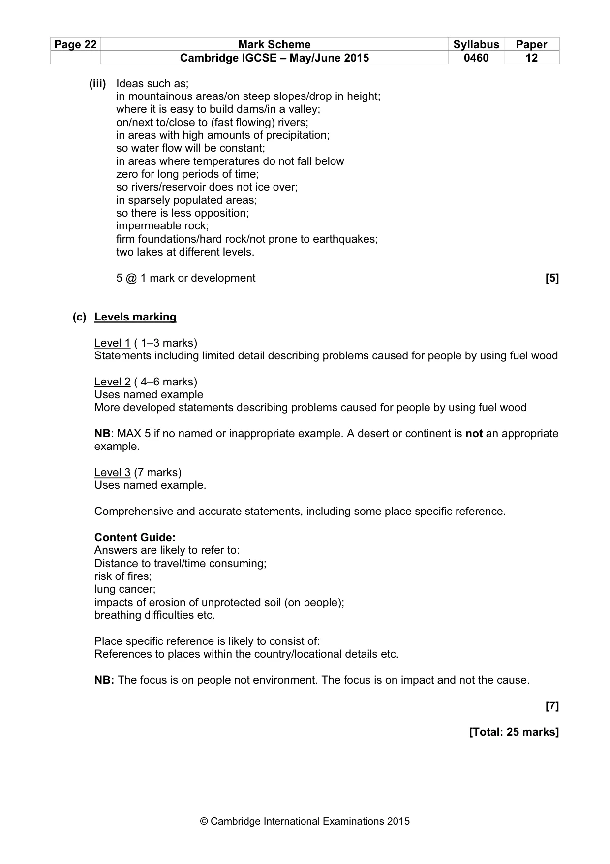 Mark scheme, page 22 of 22