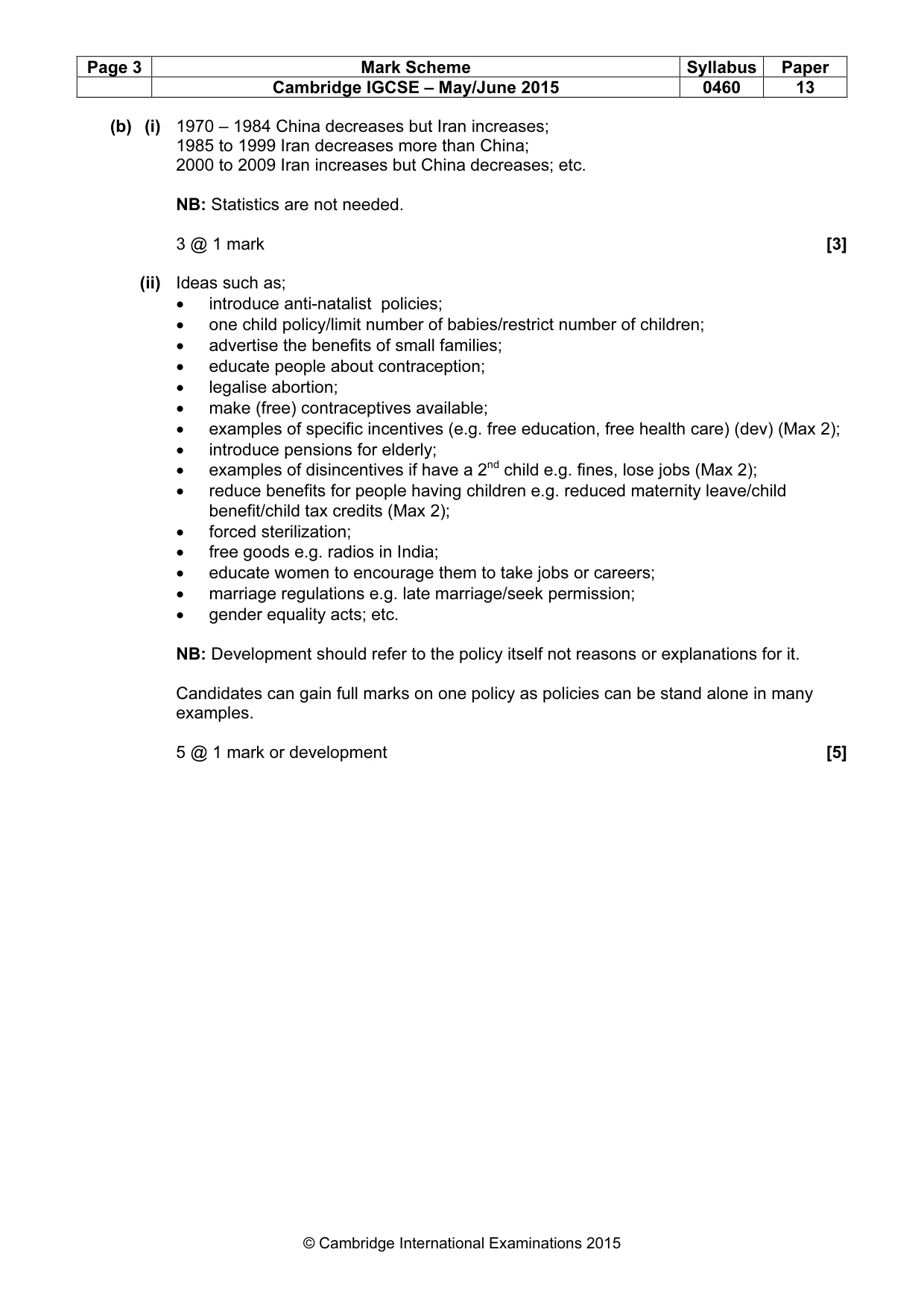 Mark scheme, page 3 of 15