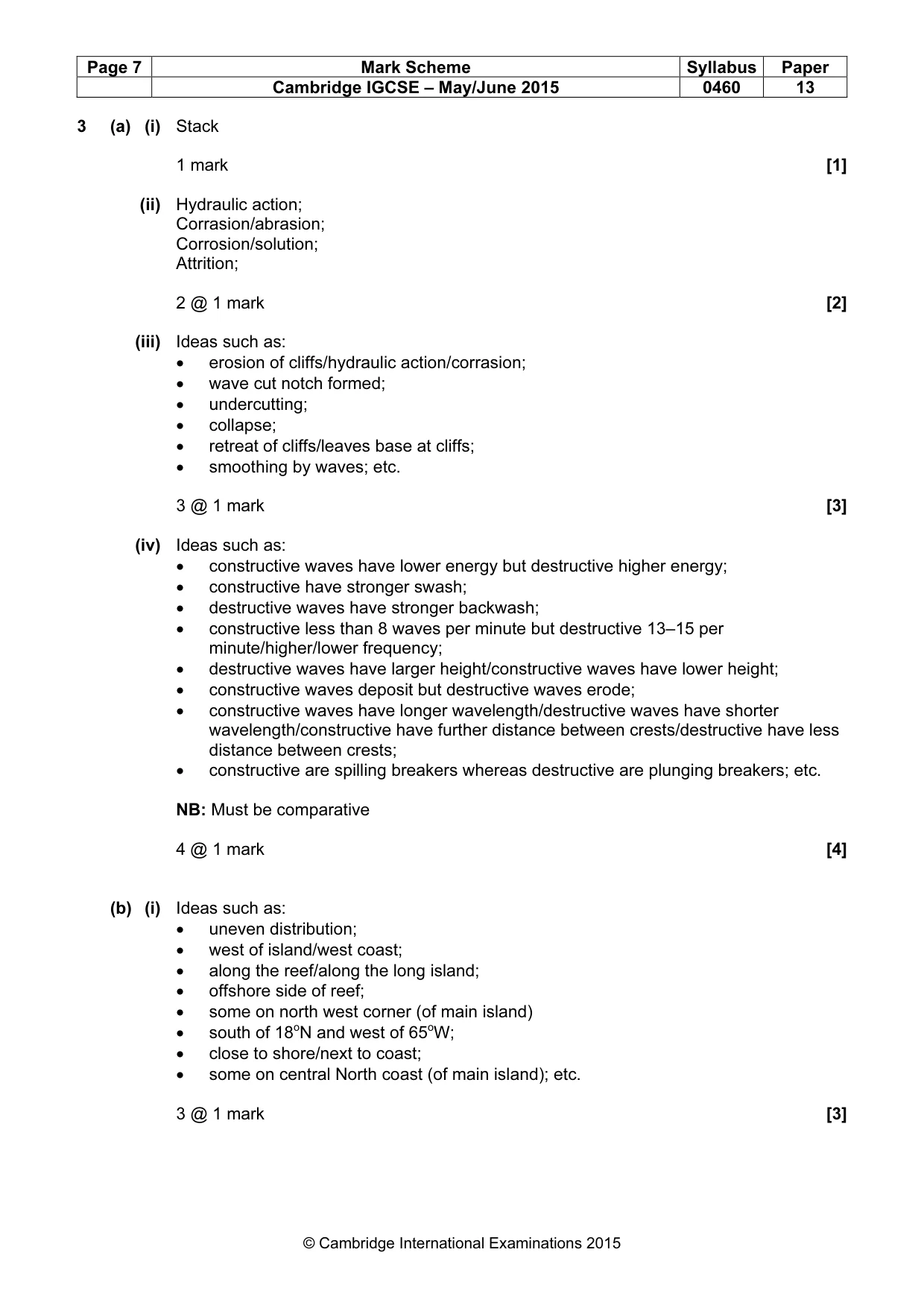 Mark scheme, page 7 of 15