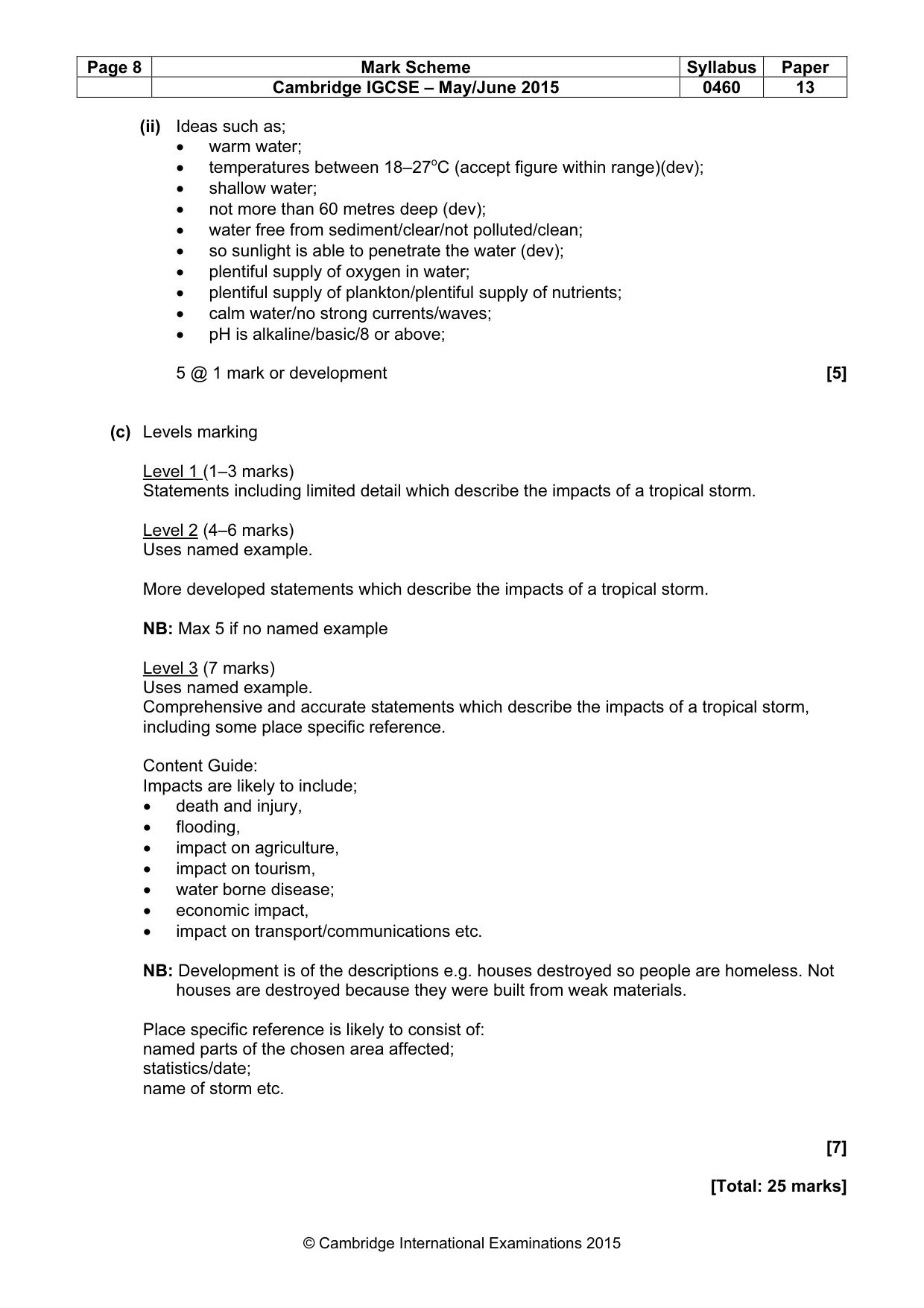 Mark scheme, page 8 of 15