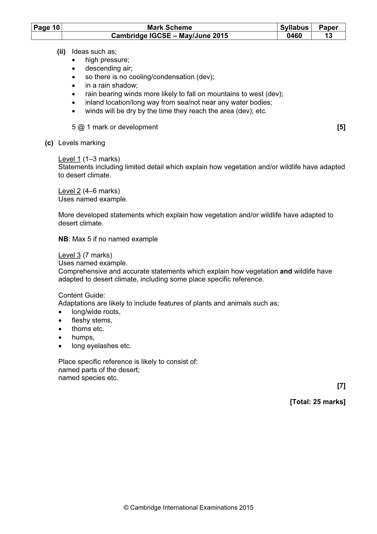 Mark scheme, page 10 of 15