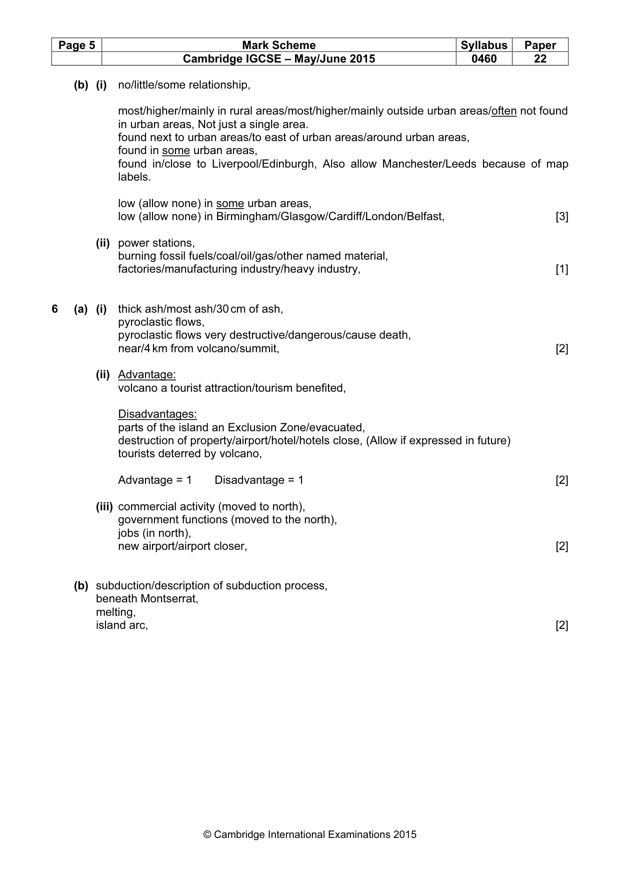 Mark scheme, page 5 of 5
