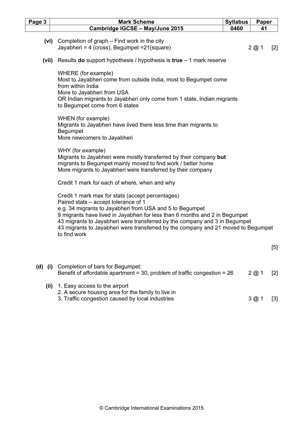 Mark scheme, page 3 of 6