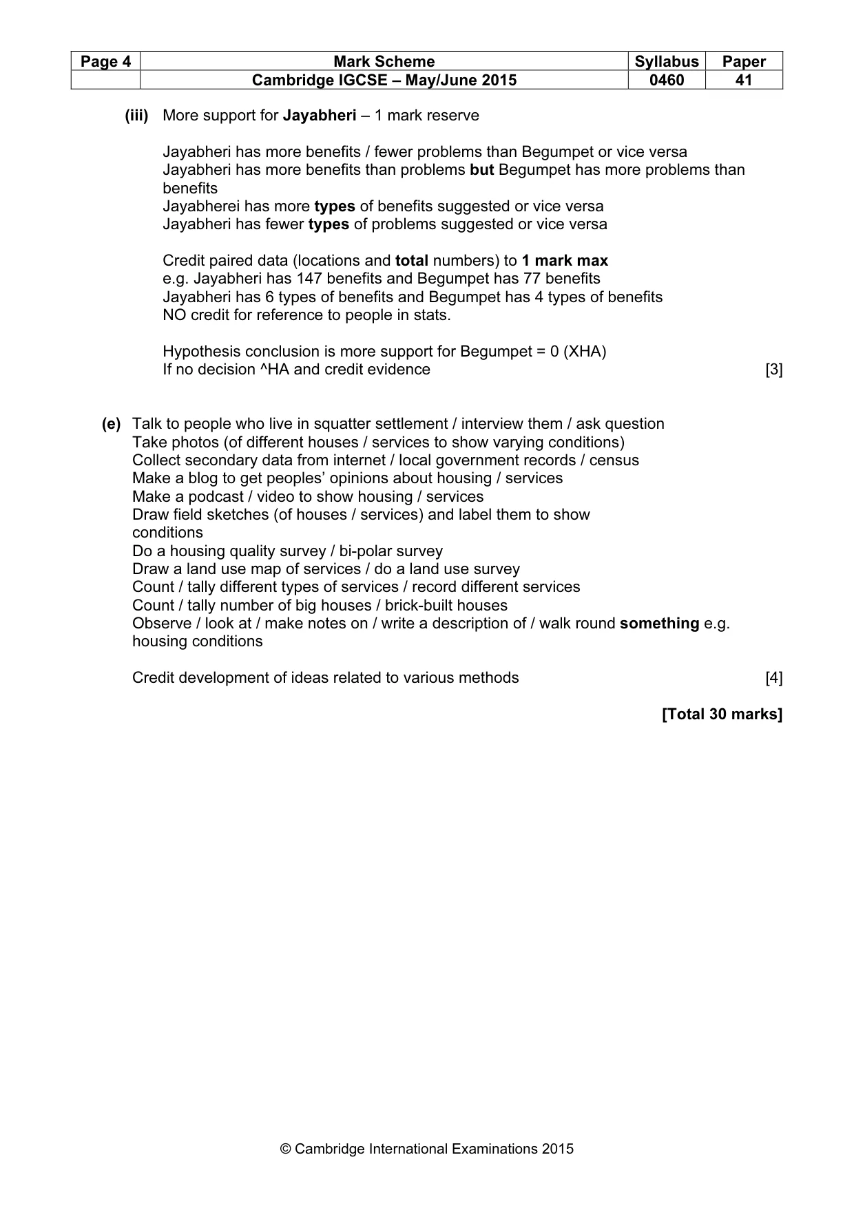 Mark scheme, page 4 of 6