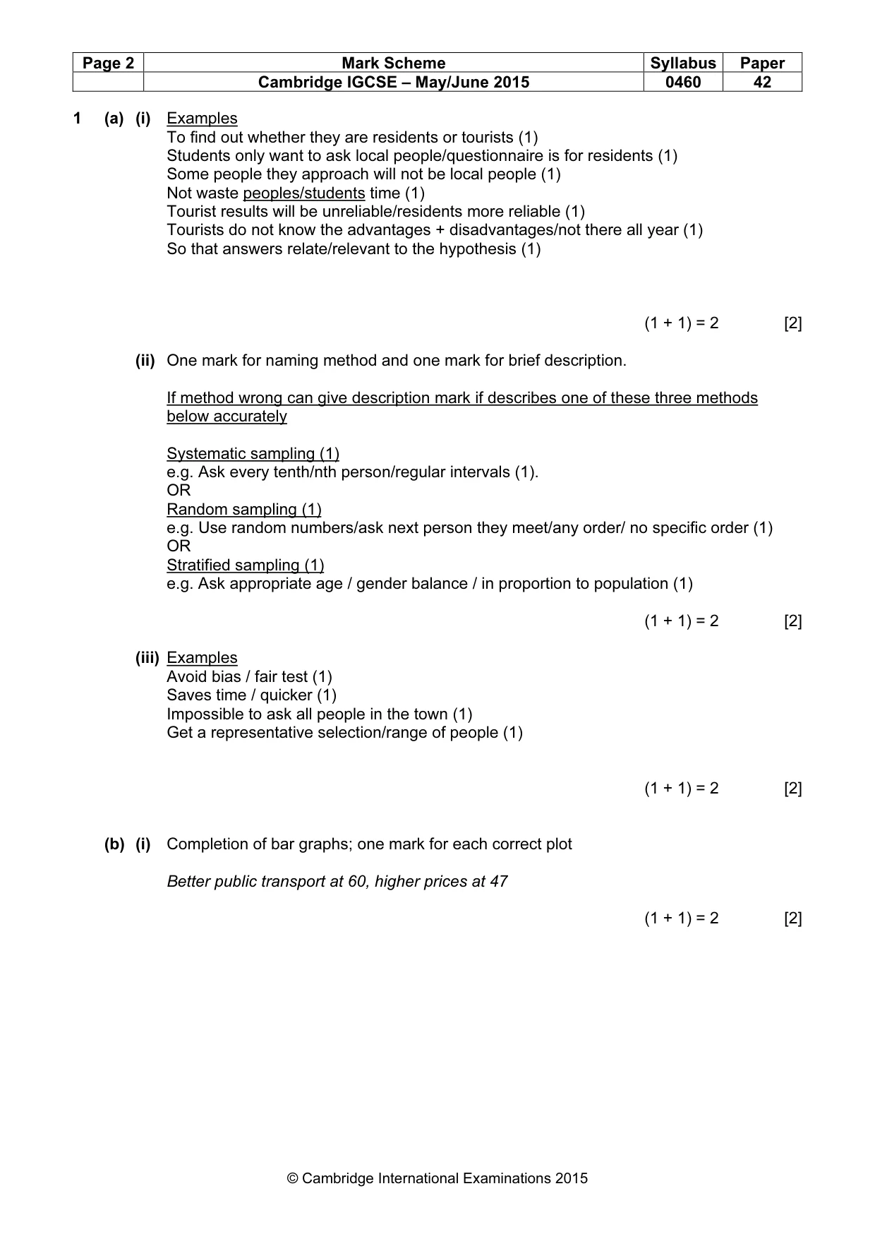 Mark scheme, page 2 of 7