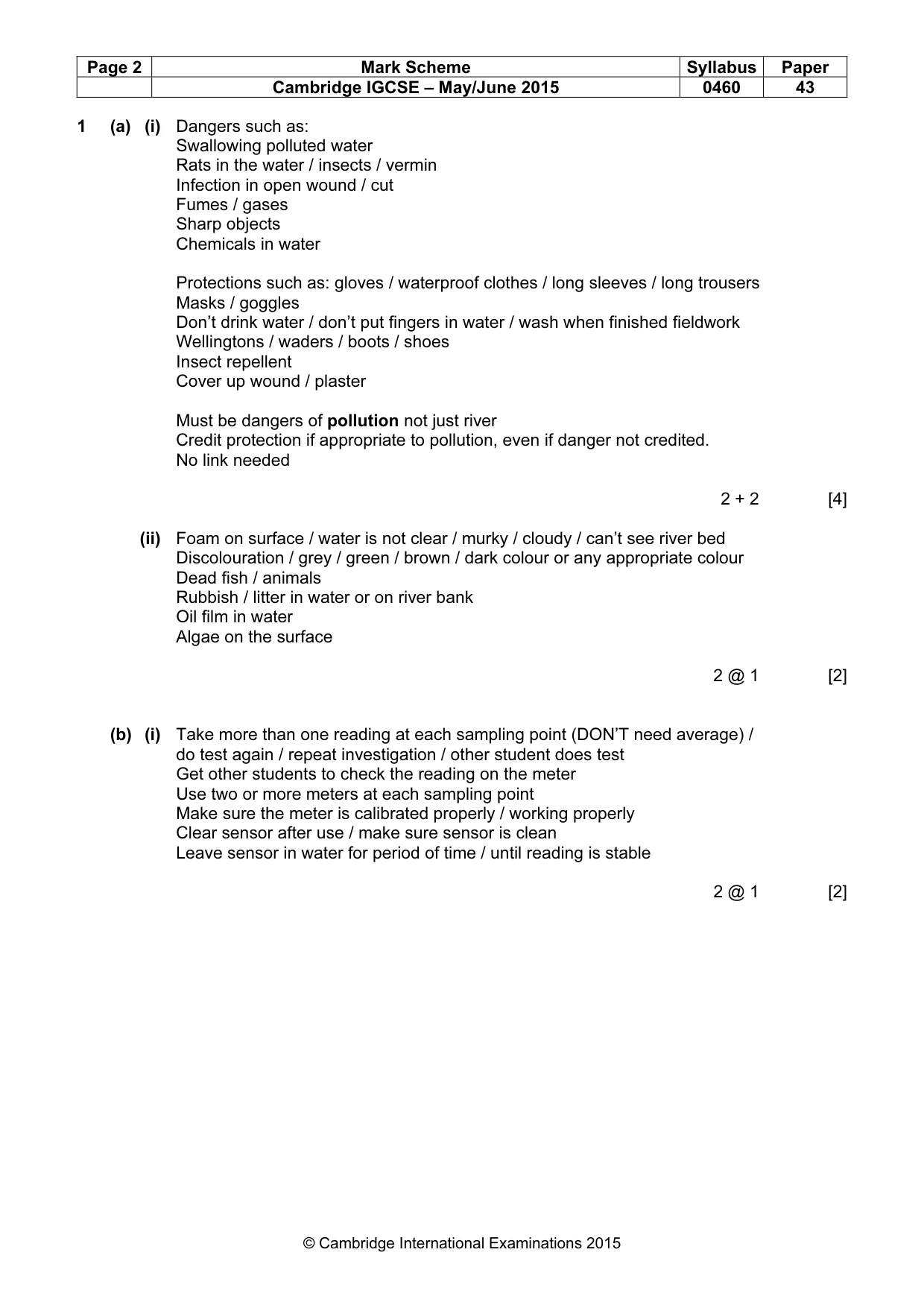 Mark scheme, page 2 of 7