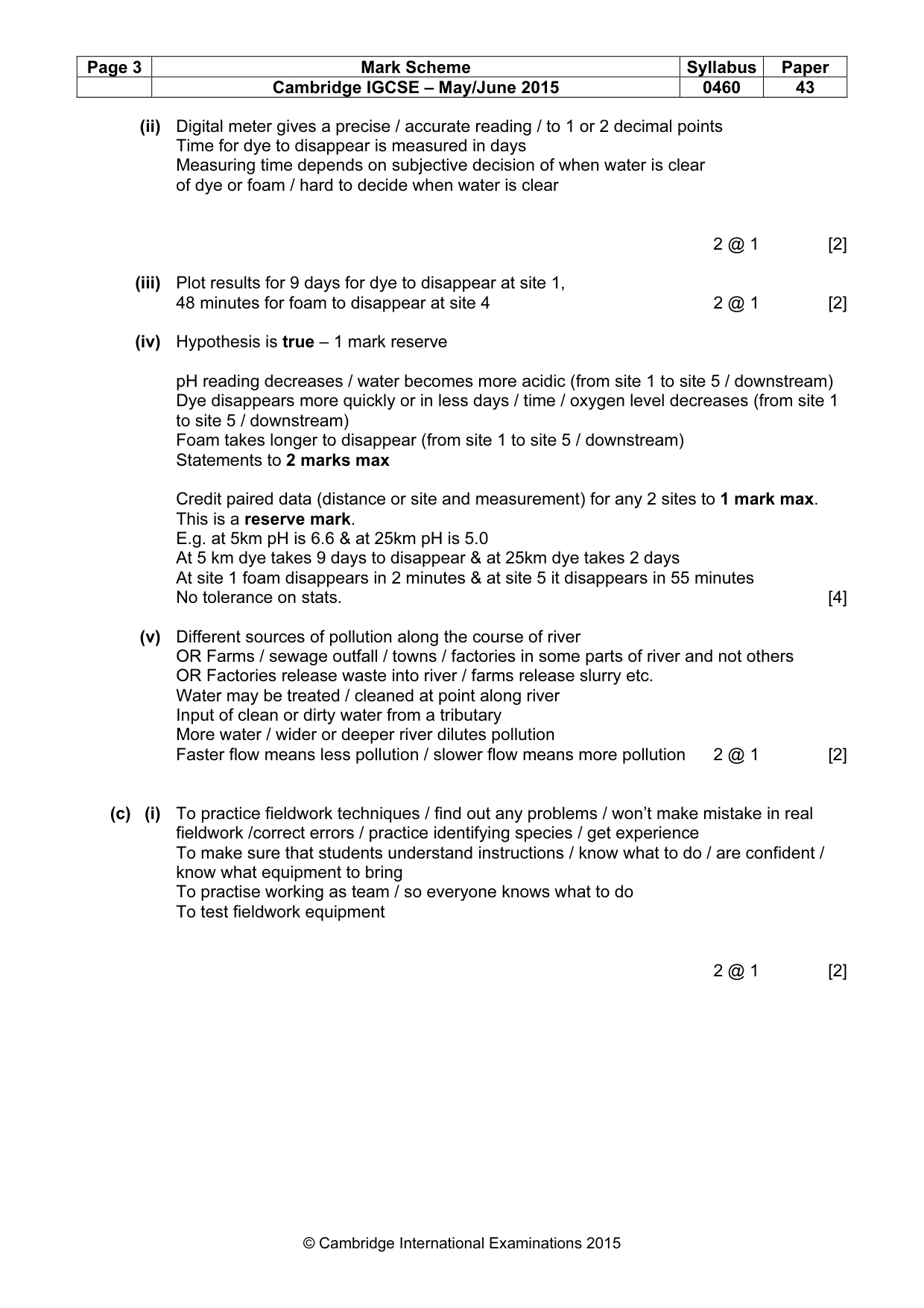 Mark scheme, page 3 of 7