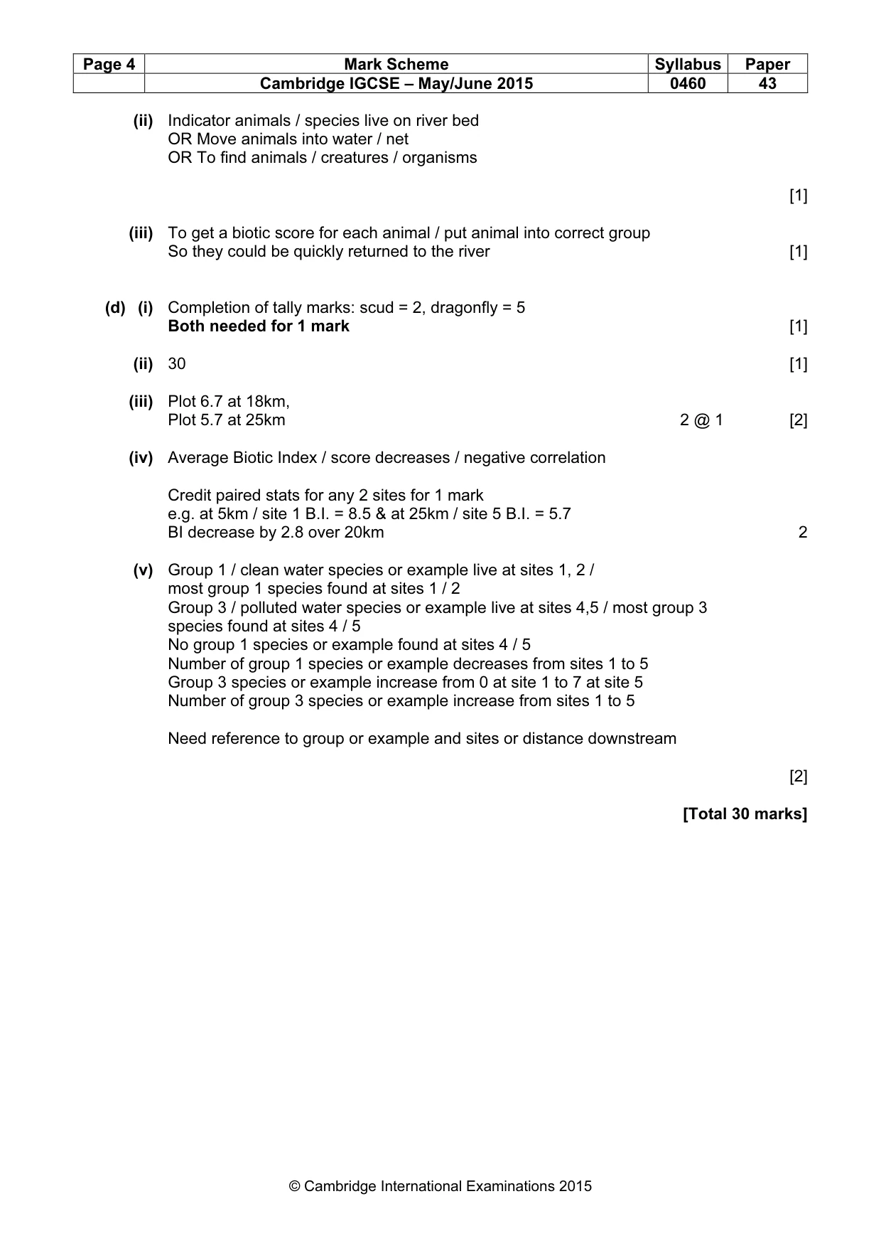 Mark scheme, page 4 of 7