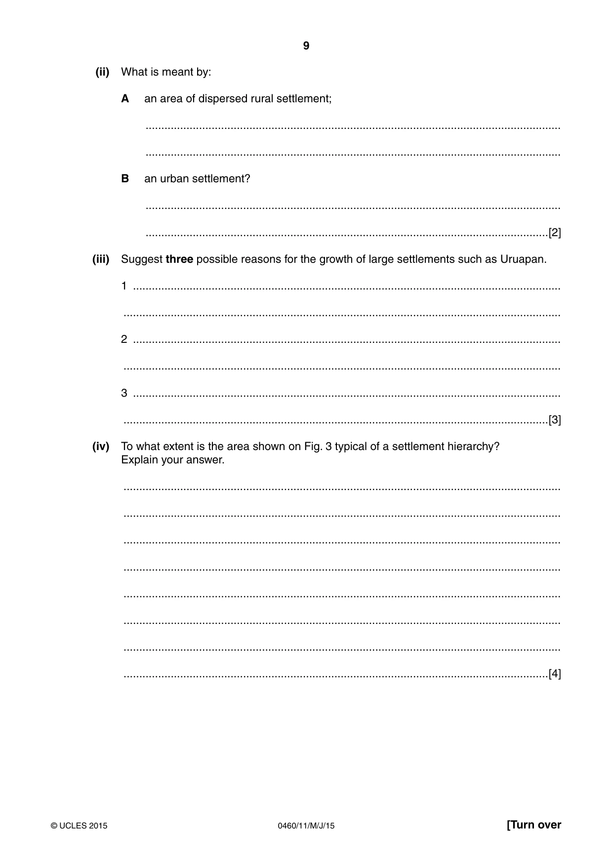 Cambridge IGCSE Geography 0460 2015 May/June Paper 1 · Variant 1 question paper, page 9 of 32