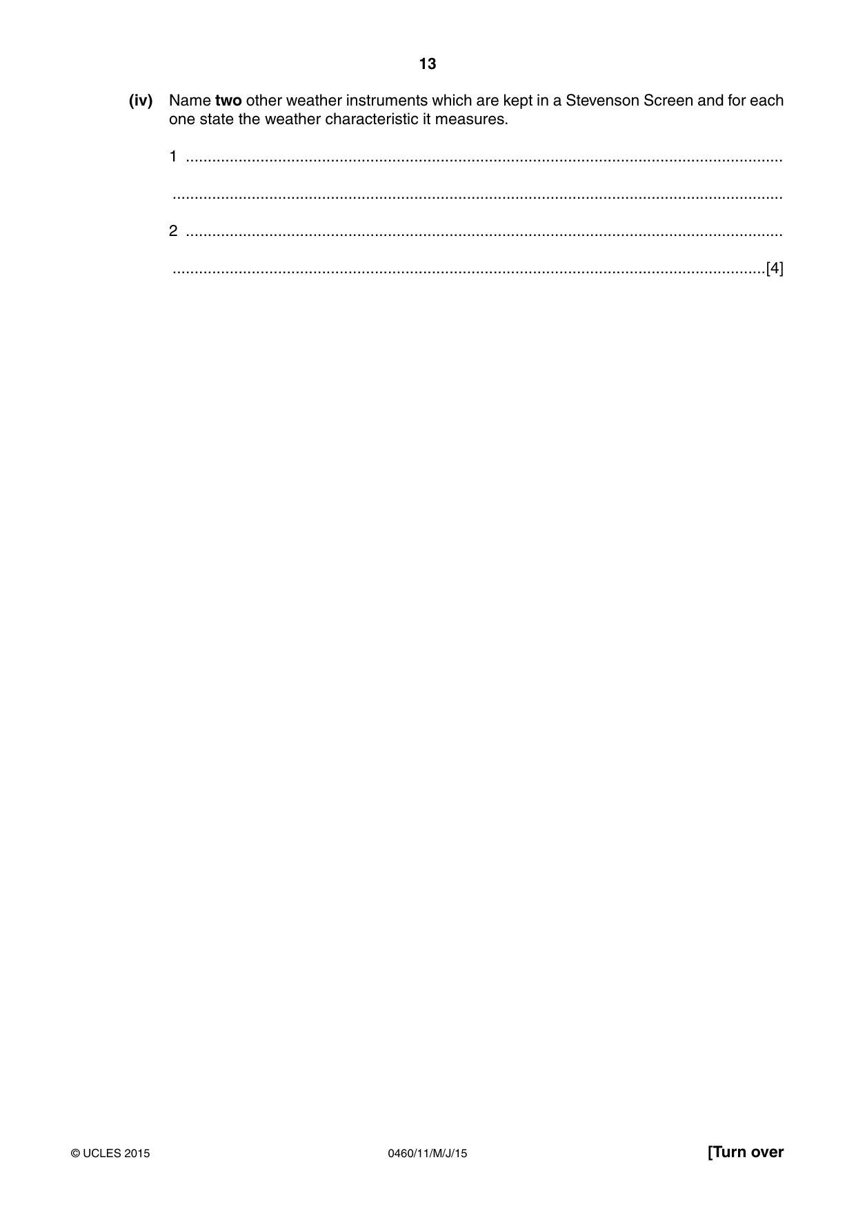 Cambridge IGCSE Geography 0460 2015 May/June Paper 1 · Variant 1 question paper, page 13 of 32