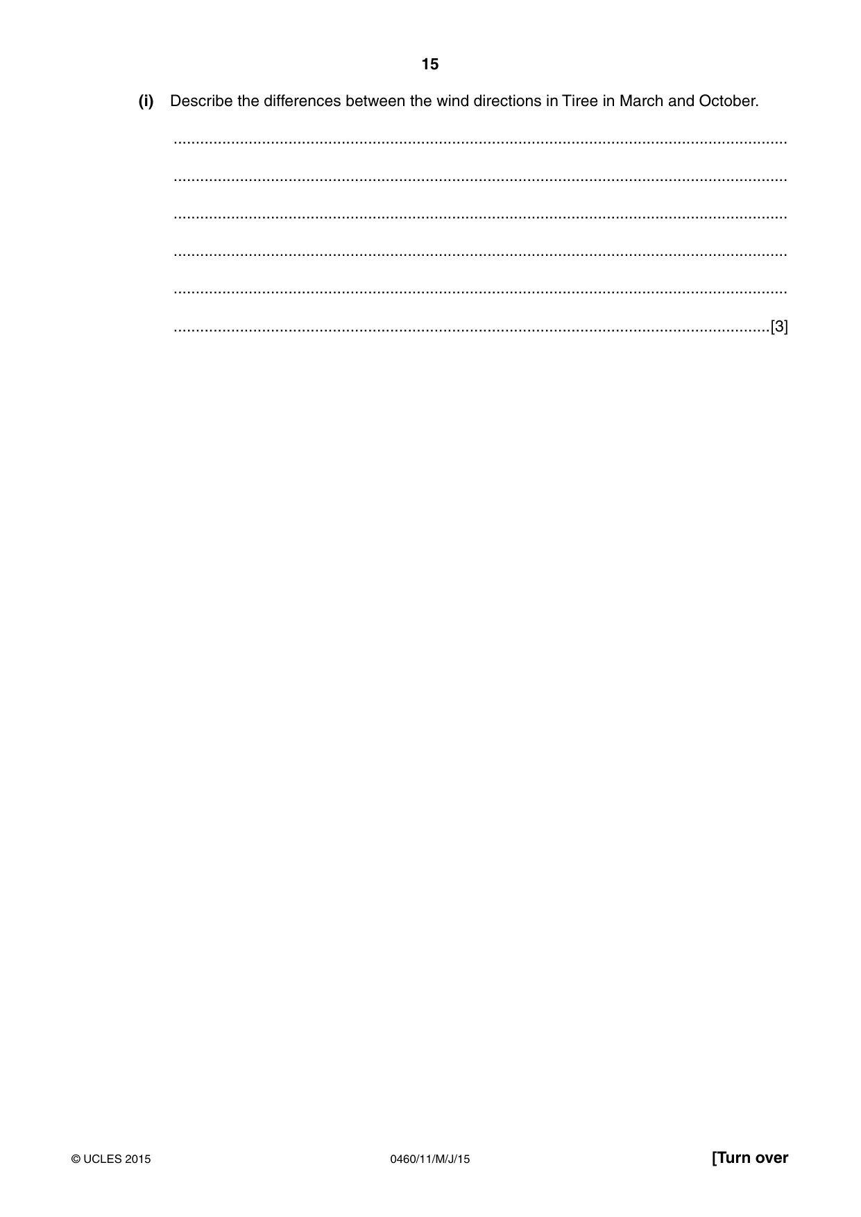 Cambridge IGCSE Geography 0460 2015 May/June Paper 1 · Variant 1 question paper, page 15 of 32