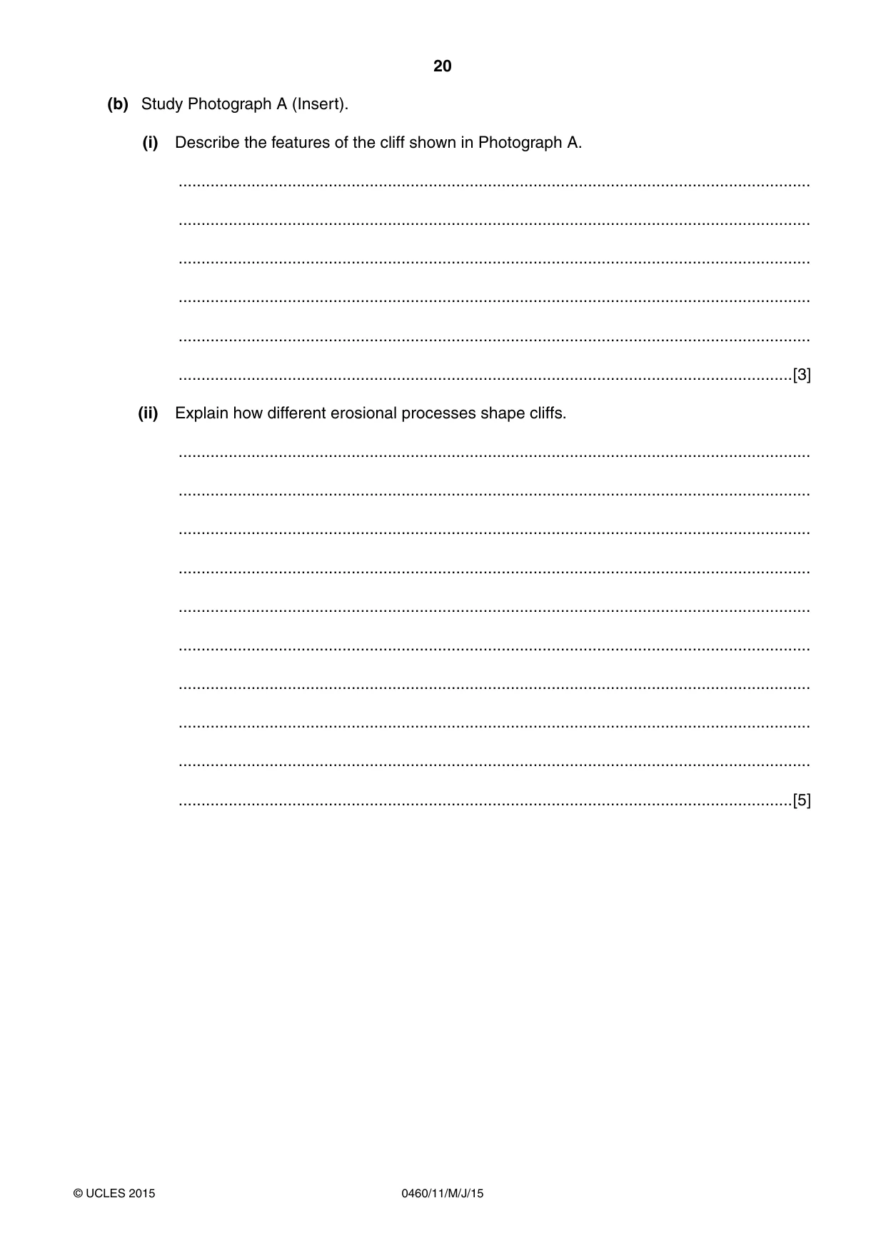 Cambridge IGCSE Geography 0460 2015 May/June Paper 1 · Variant 1 question paper, page 20 of 32