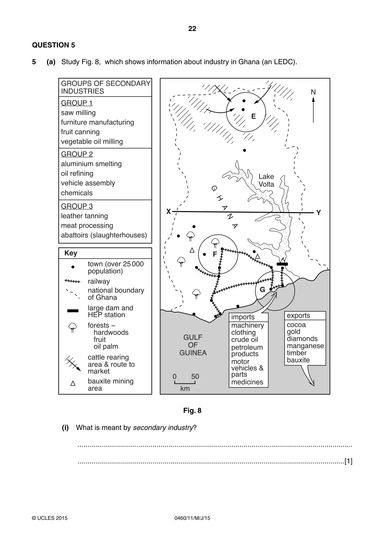 Cambridge IGCSE Geography 0460 2015 May/June Paper 1 · Variant 1 question paper, page 22 of 32